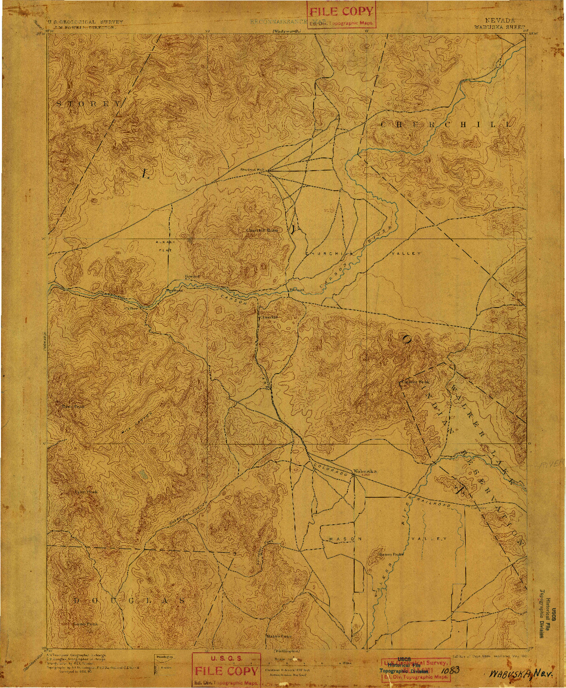 USGS 1:125000-SCALE QUADRANGLE FOR WABUSKA, NV 1894