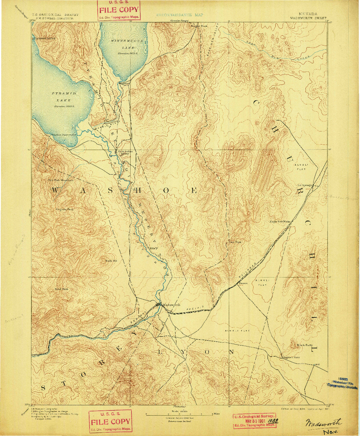 USGS 1:125000-SCALE QUADRANGLE FOR WADSWORTH, NV 1894