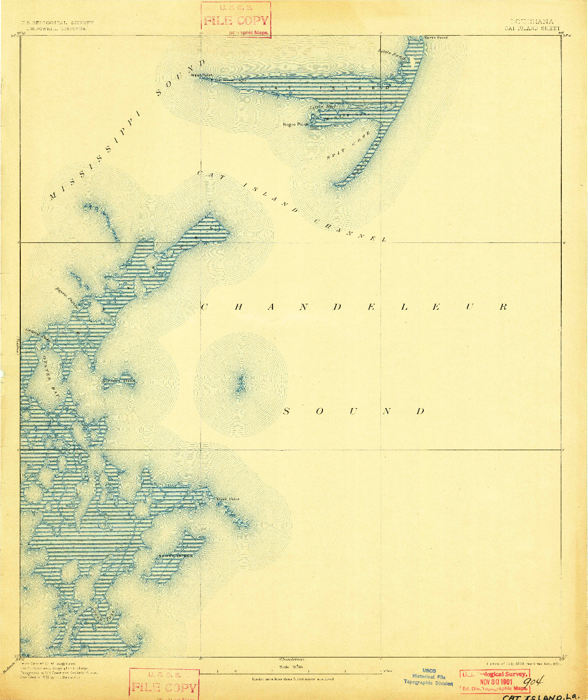 USGS 1:62500-SCALE QUADRANGLE FOR CAT ISLAND, LA 1893