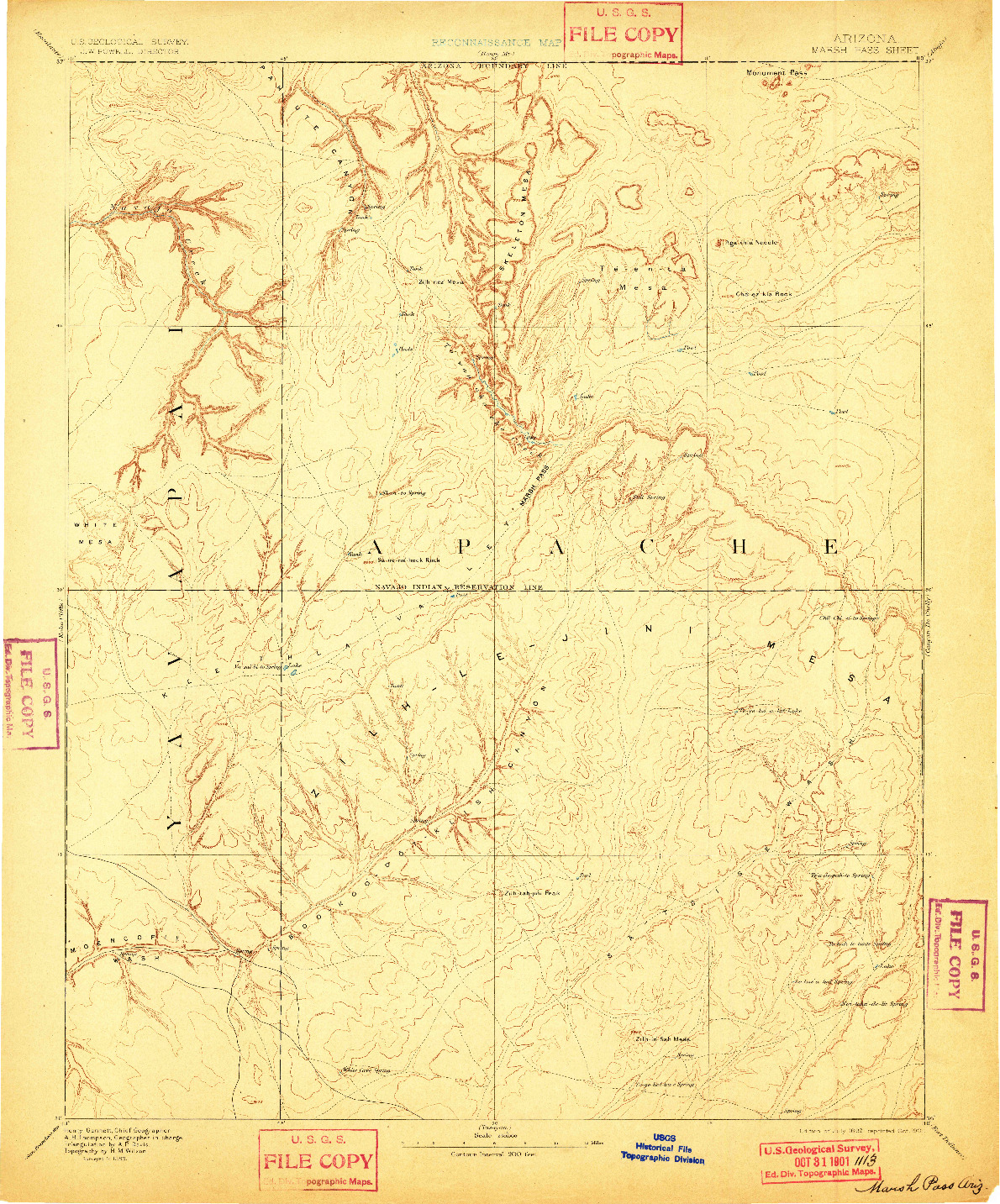 USGS 1:250000-SCALE QUADRANGLE FOR MARSH PASS, AZ 1892