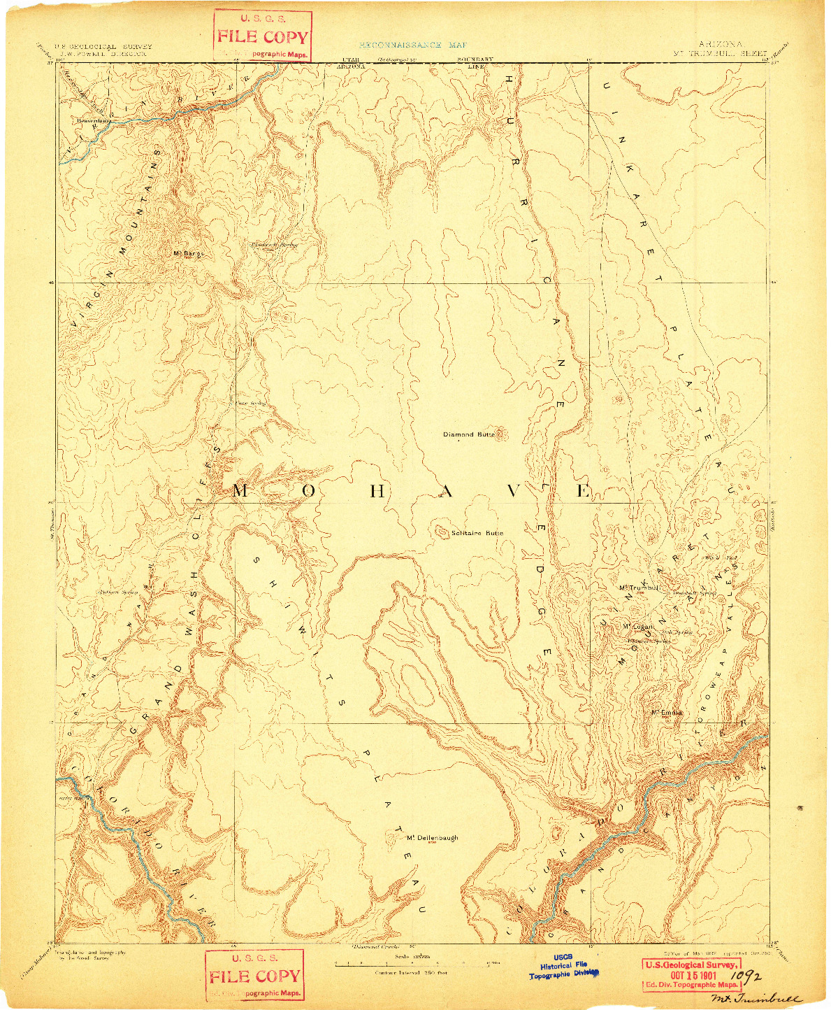 USGS 1:250000-SCALE QUADRANGLE FOR MT. TRUMBULL, AZ 1892