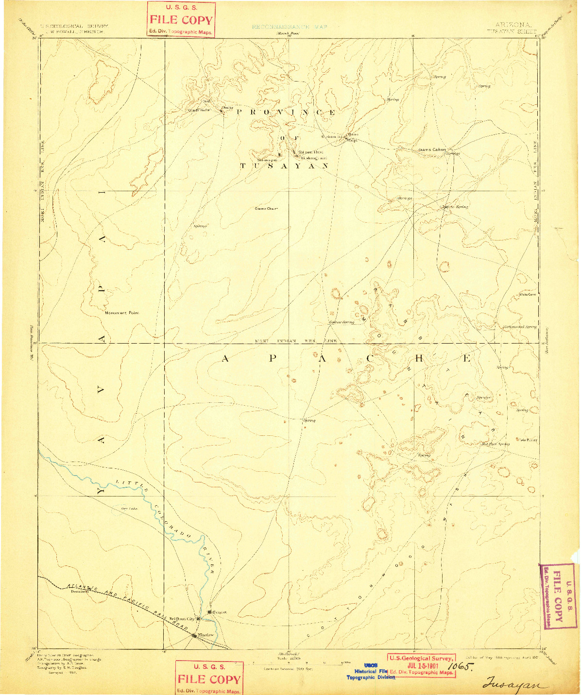 USGS 1:250000-SCALE QUADRANGLE FOR TUSAYAN, AZ 1886