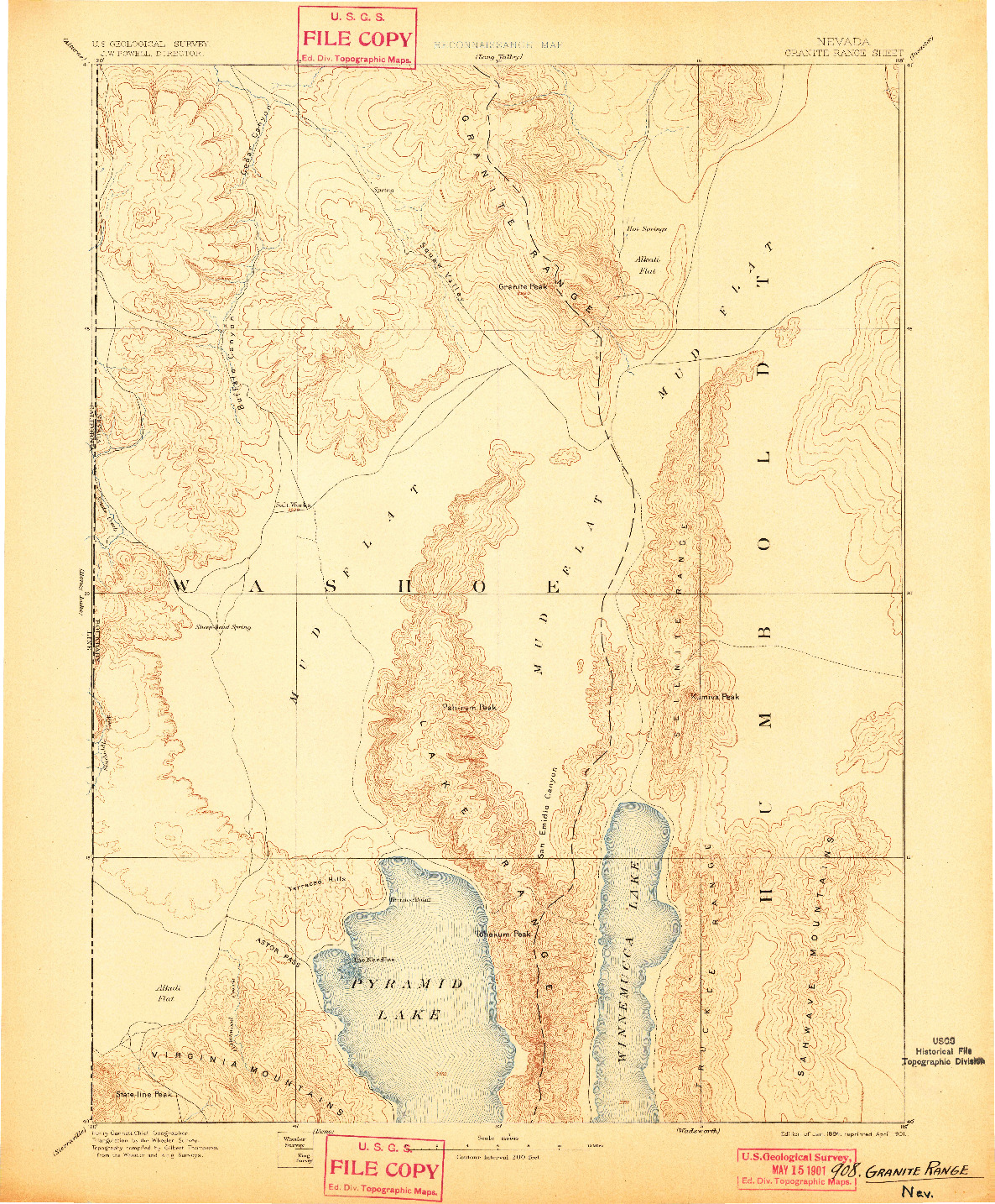 USGS 1:250000-SCALE QUADRANGLE FOR GRANITE RANGE, NV 1894