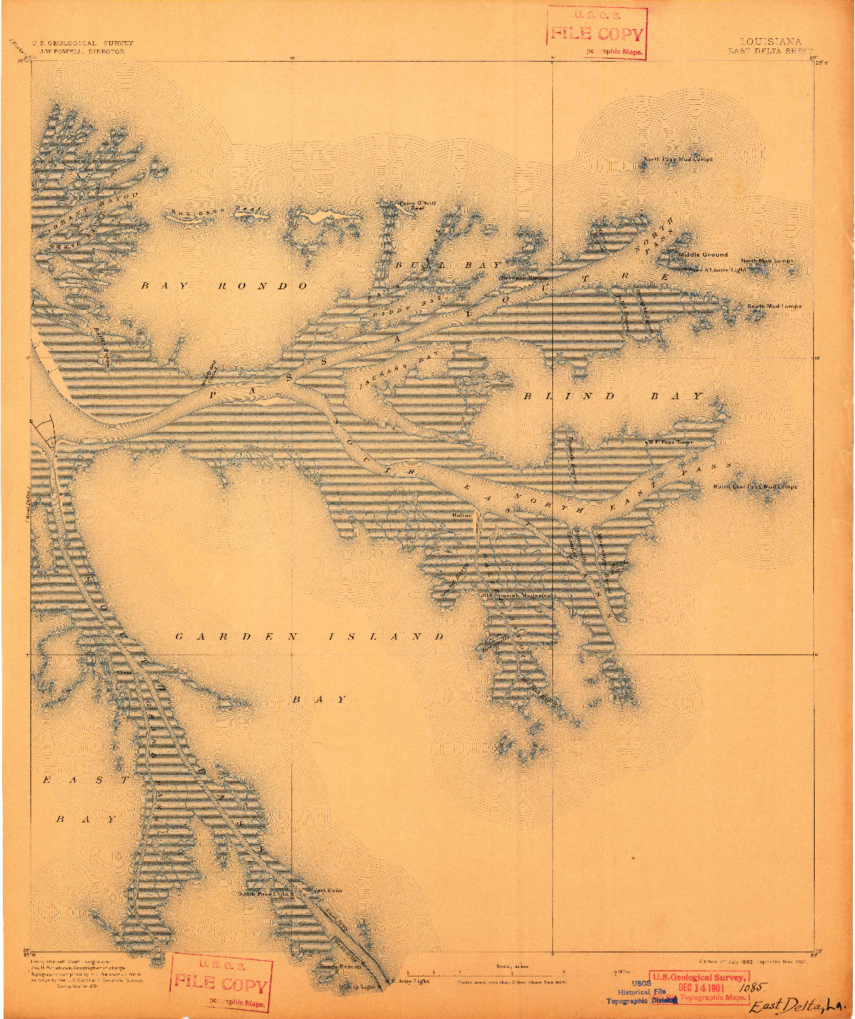 USGS 1:62500-SCALE QUADRANGLE FOR EAST DELTA, LA 1893