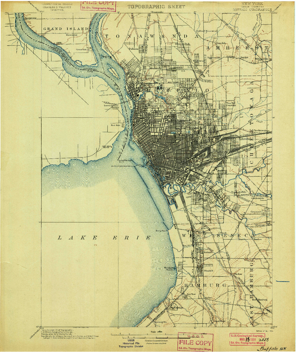 USGS 1:62500-SCALE QUADRANGLE FOR BUFFALO, NY 1901
