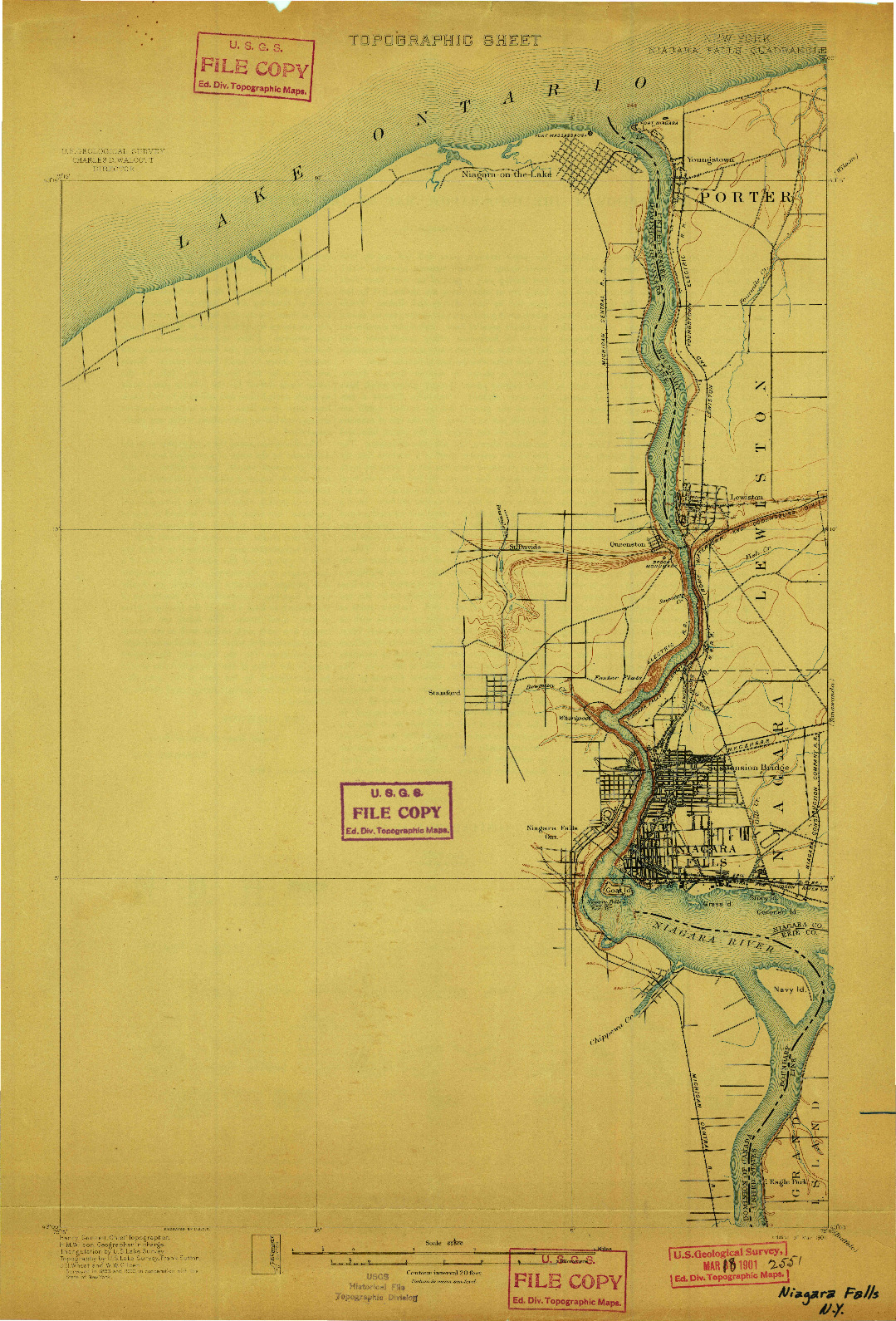 USGS 1:62500-SCALE QUADRANGLE FOR NIAGARA FALLS, NY 1901