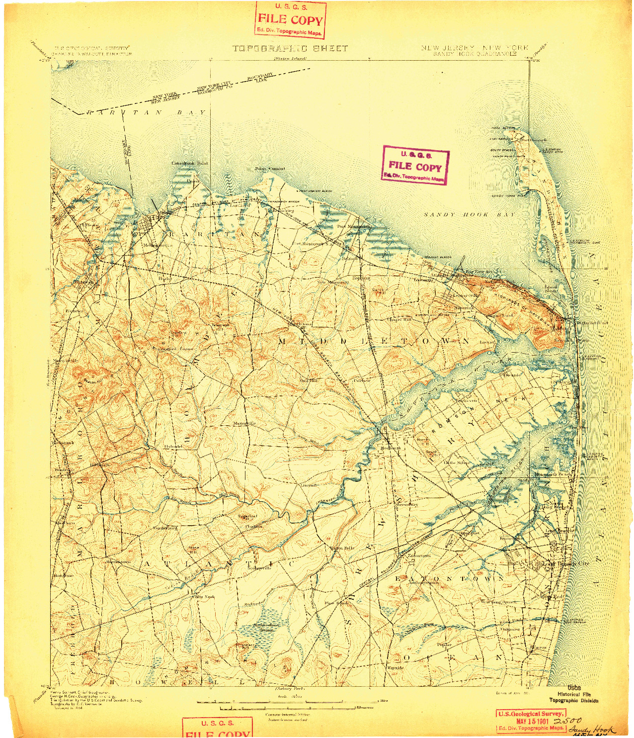 USGS 1:62500-SCALE QUADRANGLE FOR SANDY HOOK, NJ 1901