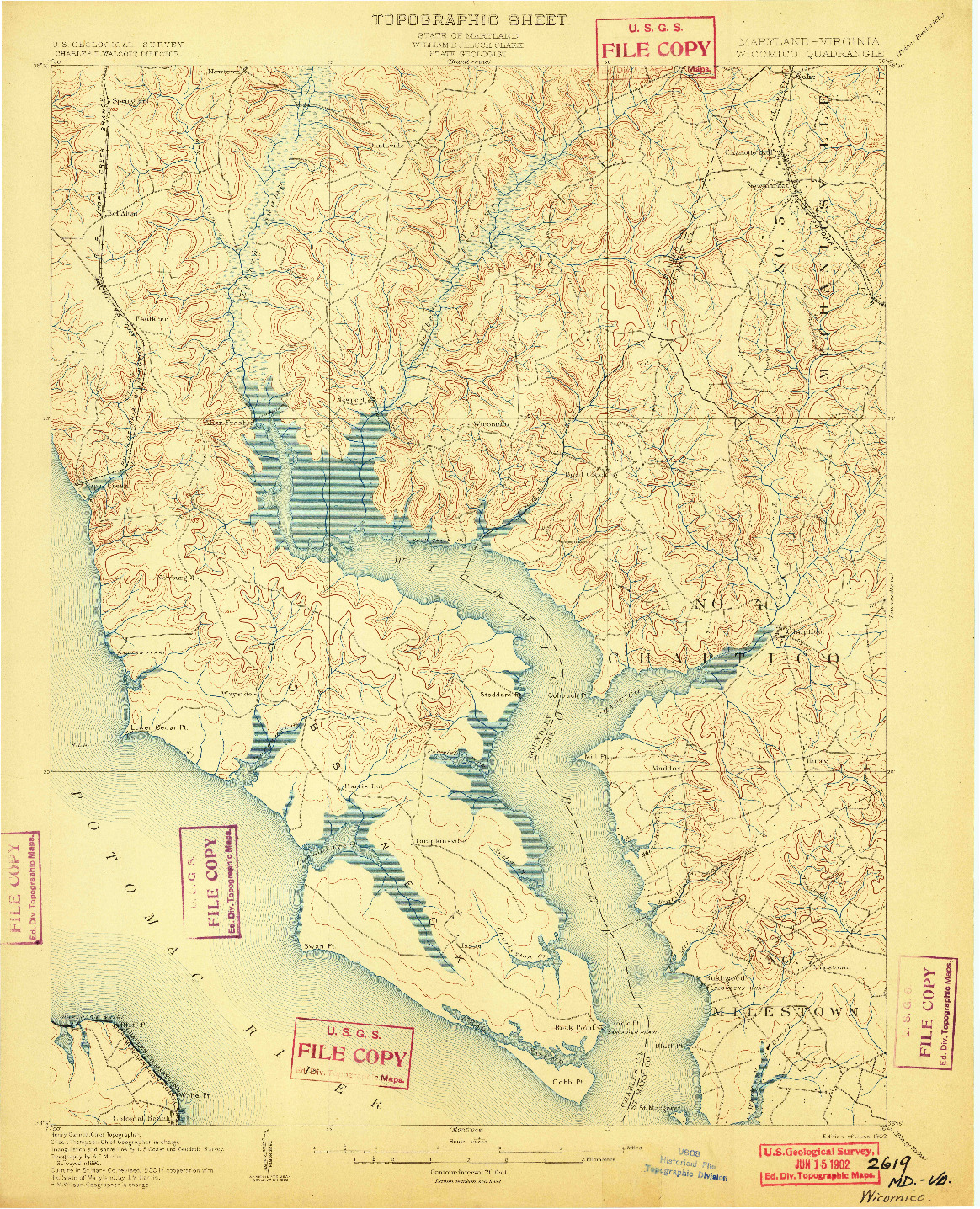 USGS 1:62500-SCALE QUADRANGLE FOR WICOMICO, MD 1902