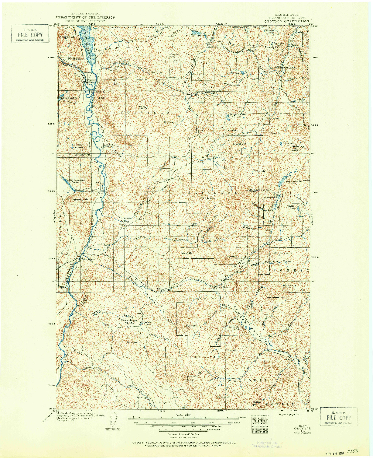 USGS 1:125000-SCALE QUADRANGLE FOR OSOYOOS, WA 1902