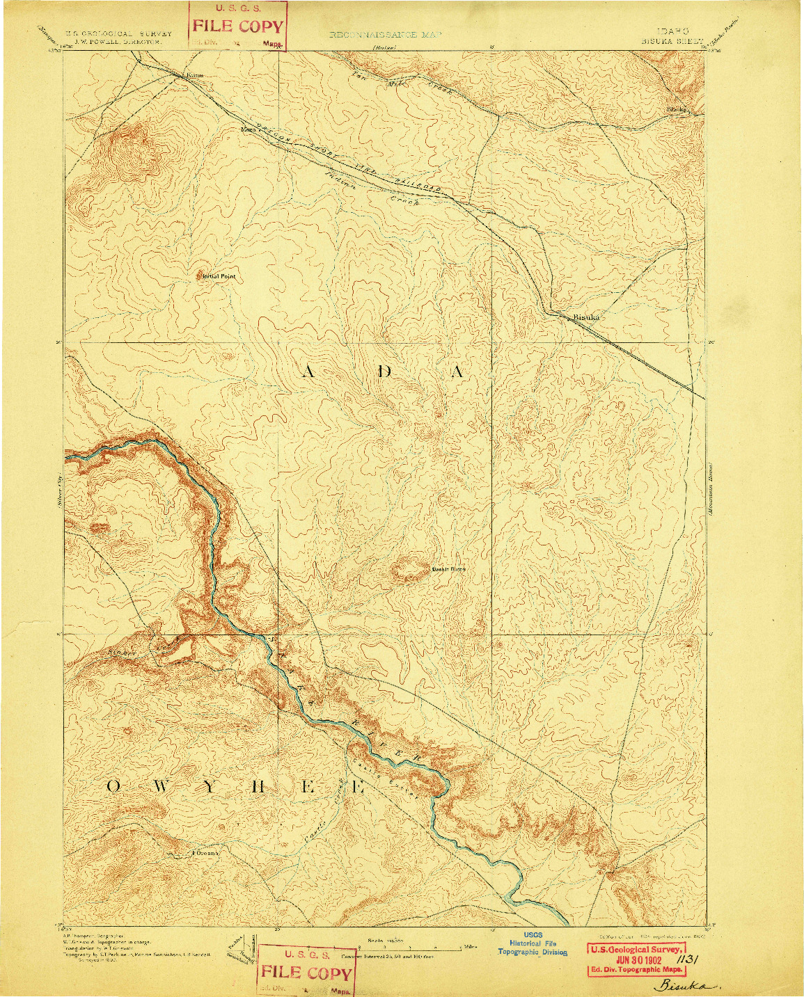 USGS 1:125000-SCALE QUADRANGLE FOR BISUKA, ID 1894