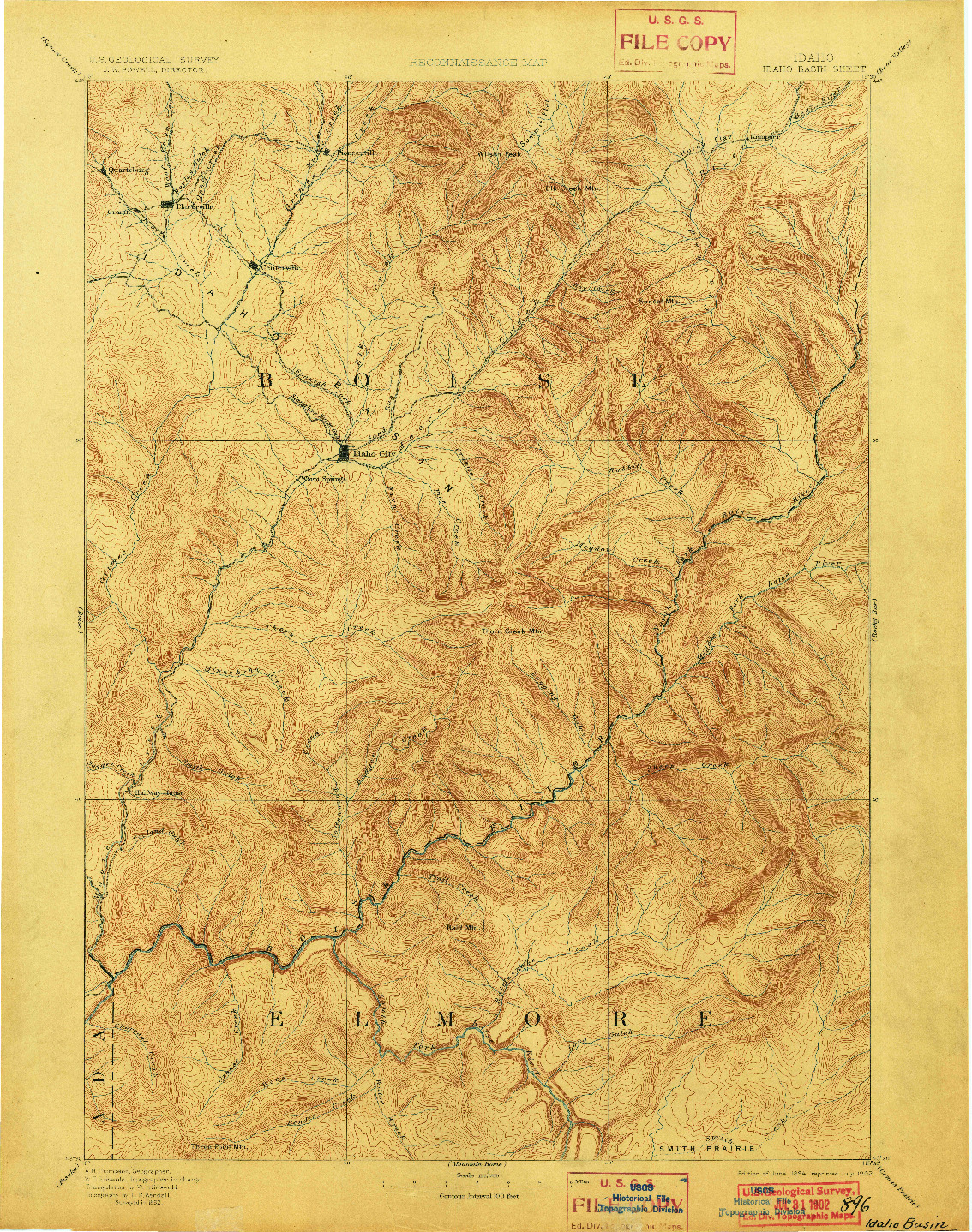 USGS 1:125000-SCALE QUADRANGLE FOR IDAHO BASIN, ID 1894