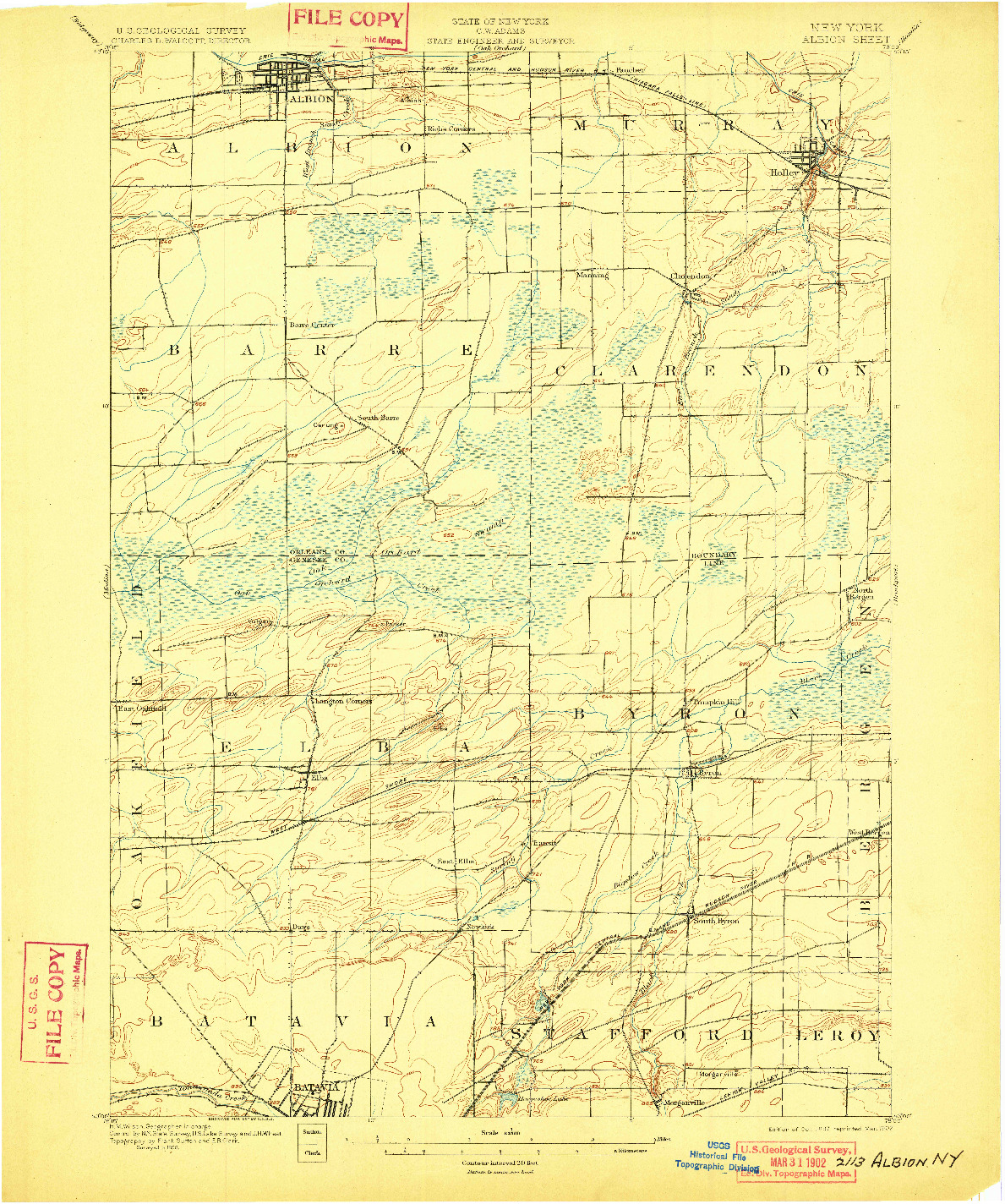 USGS 1:62500-SCALE QUADRANGLE FOR ALBION, NY 1897