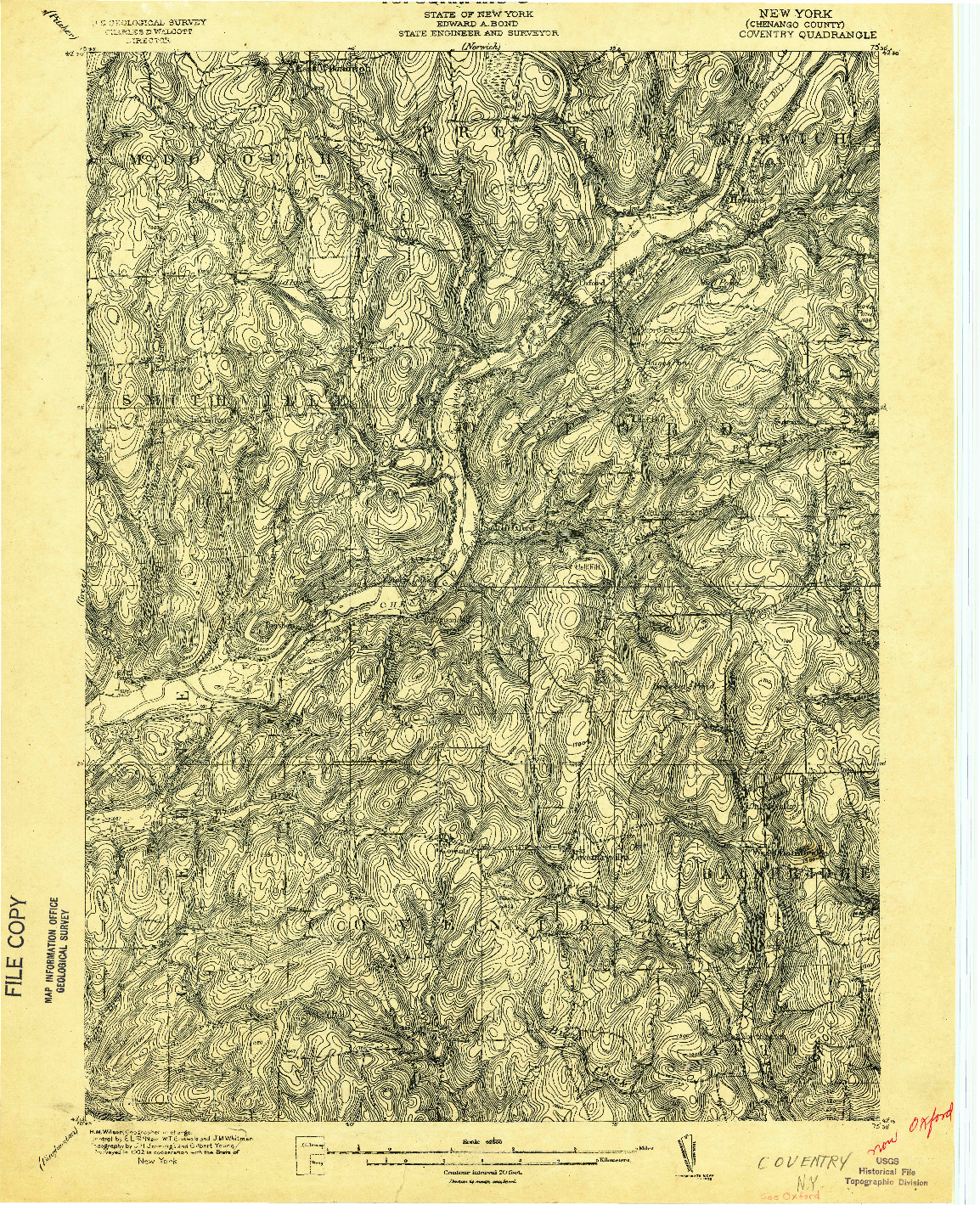 USGS 1:62500-SCALE QUADRANGLE FOR COVENTRY, NY 1902