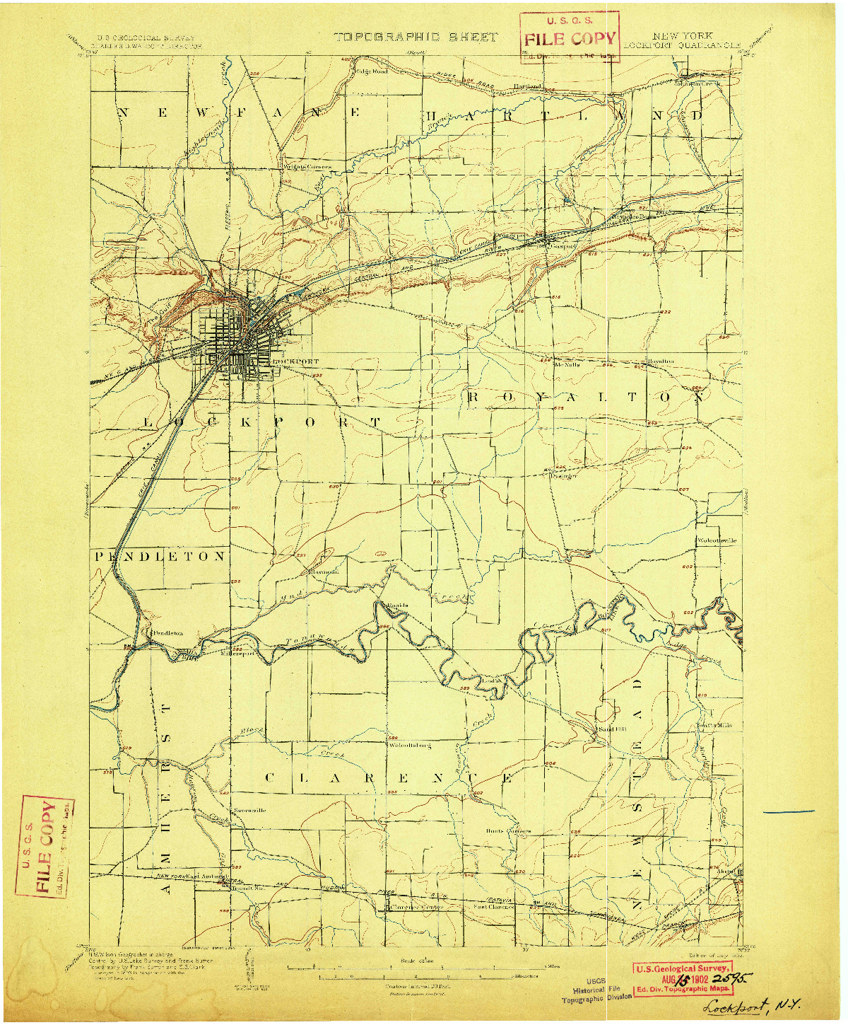 USGS 1:62500-SCALE QUADRANGLE FOR LOCKPORT, NY 1902