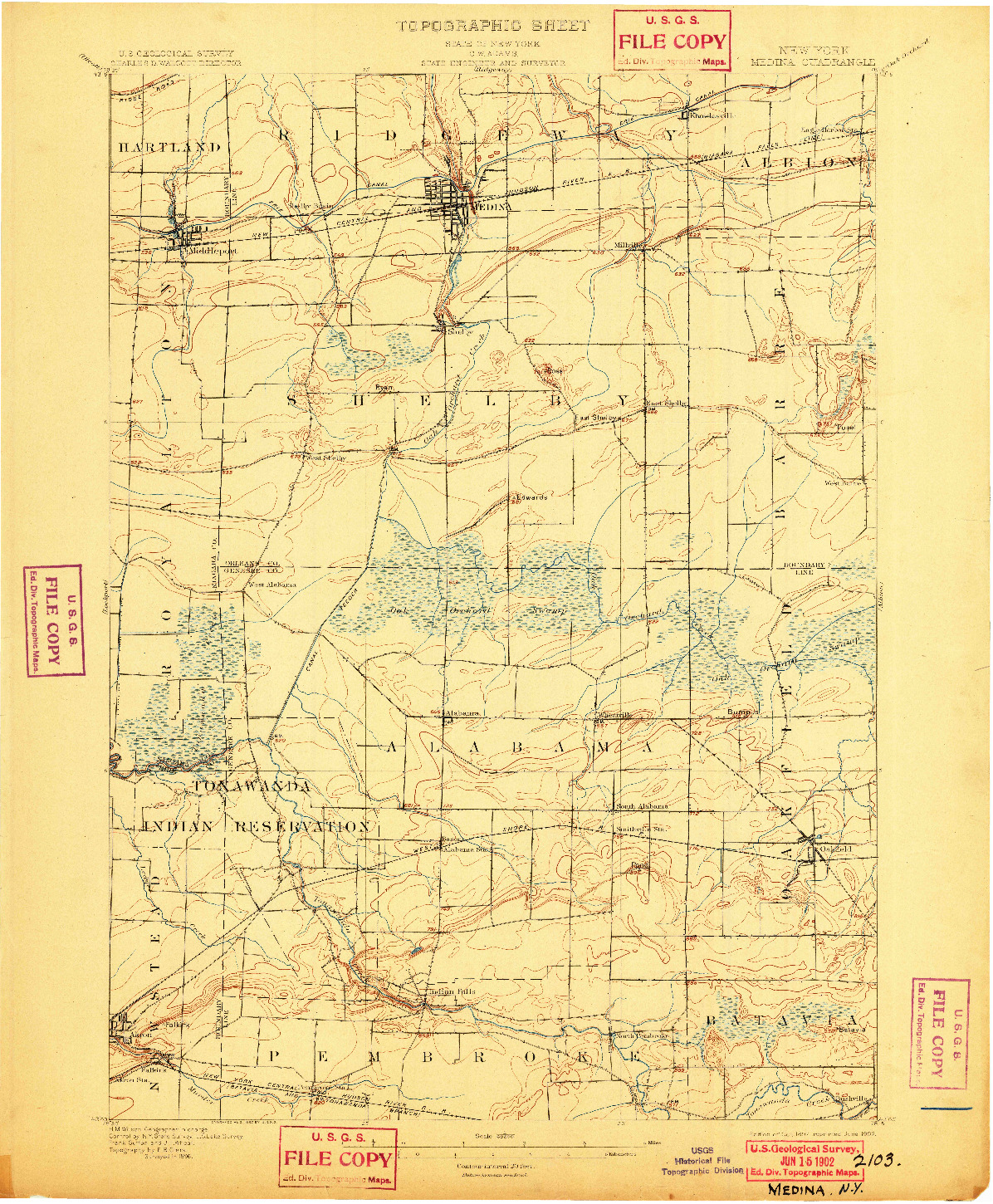 USGS 1:62500-SCALE QUADRANGLE FOR MEDINA, NY 1897