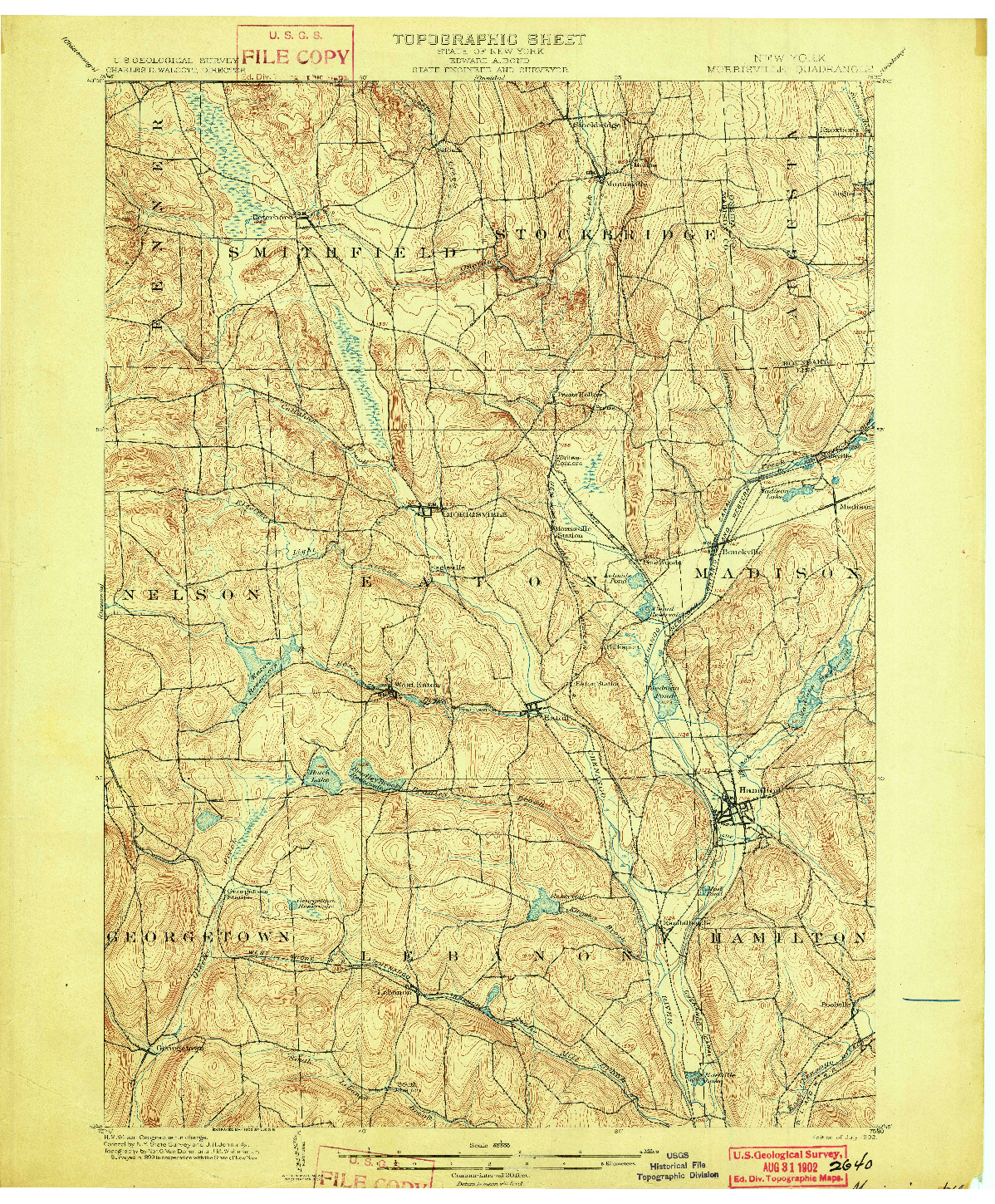 USGS 1:62500-SCALE QUADRANGLE FOR MORRISVILLE, NY 1902