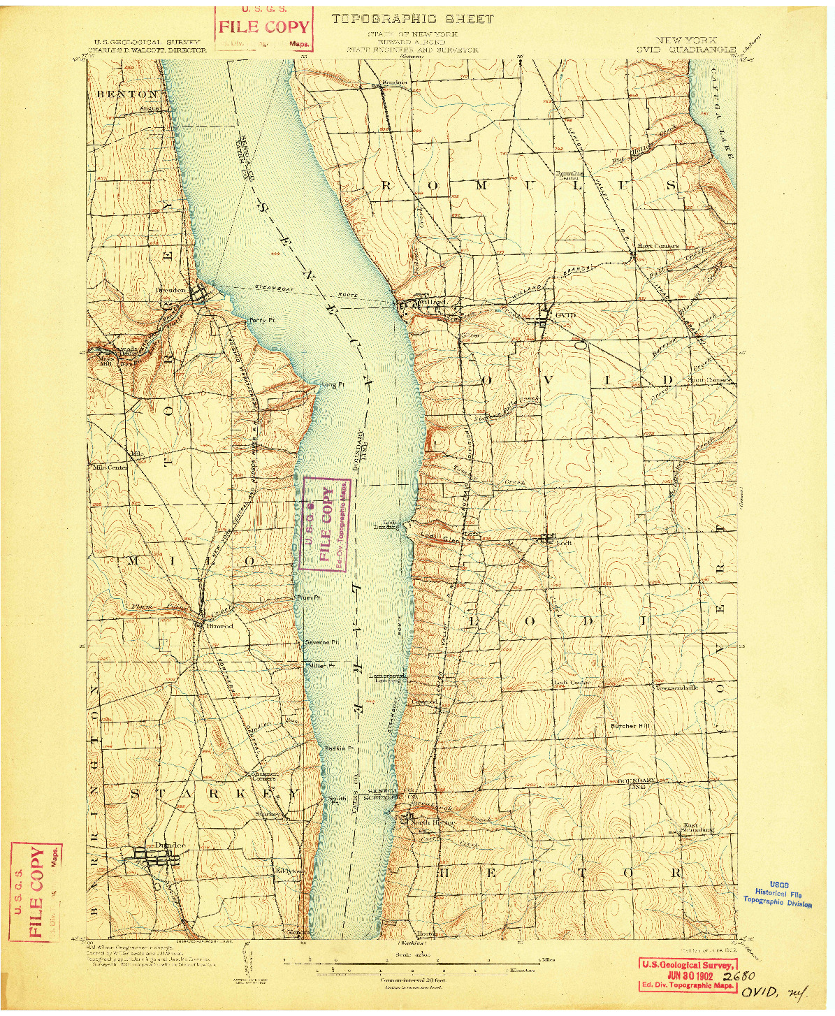 USGS 1:62500-SCALE QUADRANGLE FOR OVID, NY 1902