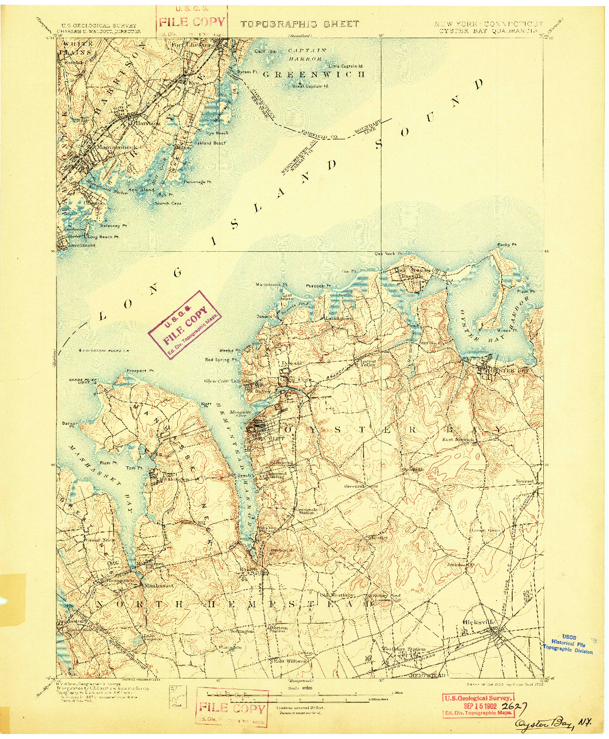 USGS 1:62500-SCALE QUADRANGLE FOR OYSTER BAY, NY 1900