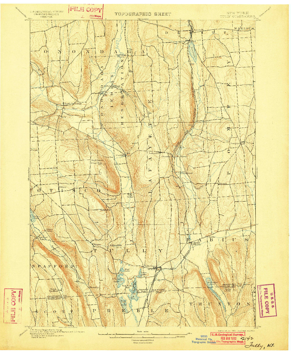 USGS 1:62500-SCALE QUADRANGLE FOR TULLY, NY 1900