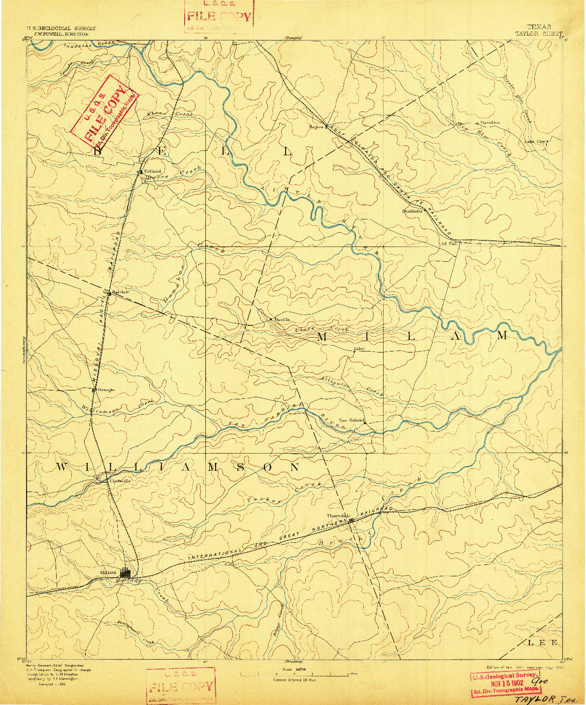 USGS 1:125000-SCALE QUADRANGLE FOR TAYLOR, TX 1894