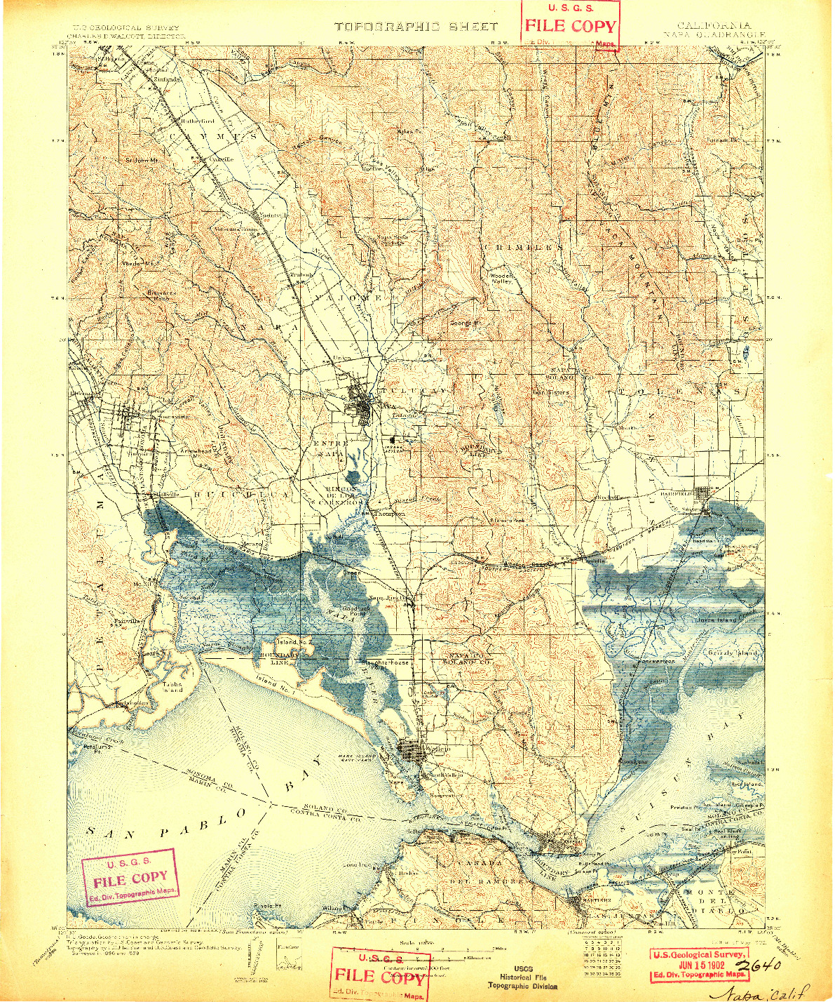 USGS 1:125000-SCALE QUADRANGLE FOR NAPA, CA 1902