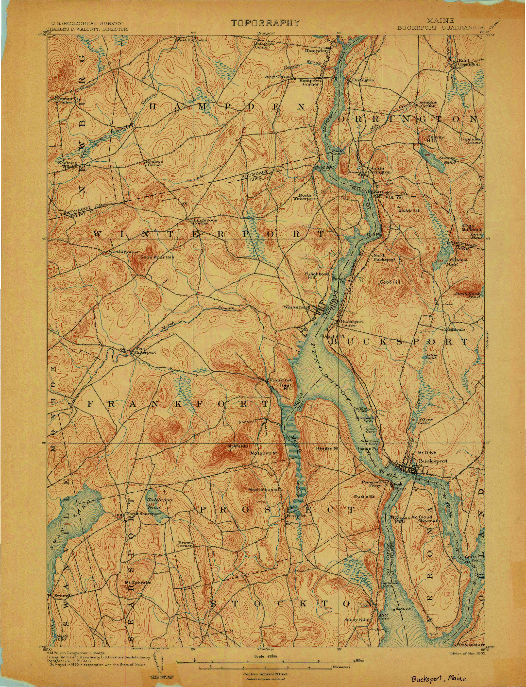 USGS 1:62500-SCALE QUADRANGLE FOR BUCKSPORT, ME 1902