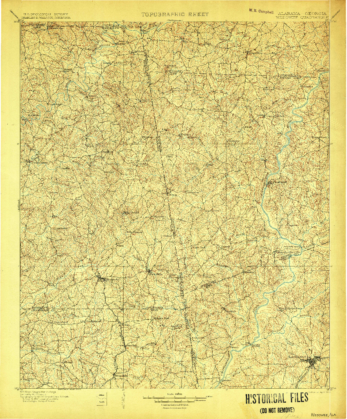 USGS 1:125000-SCALE QUADRANGLE FOR WEDOWEE, AL 1902