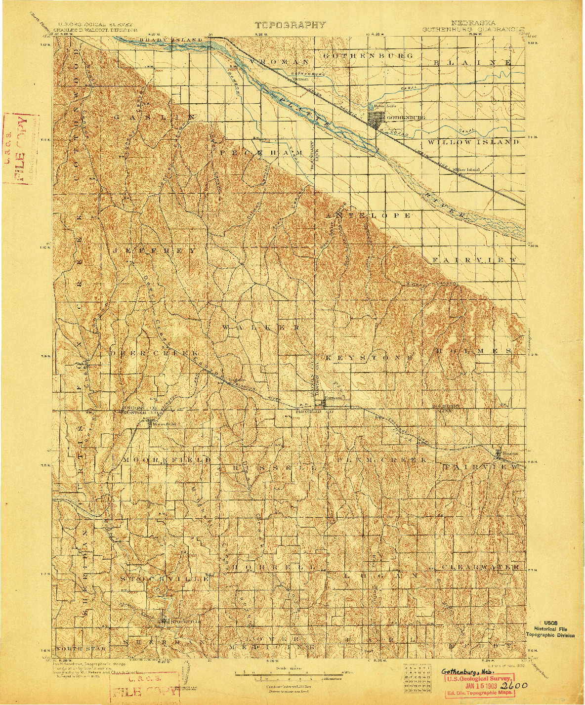 USGS 1:125000-SCALE QUADRANGLE FOR GOTHENBURG, NE 1902