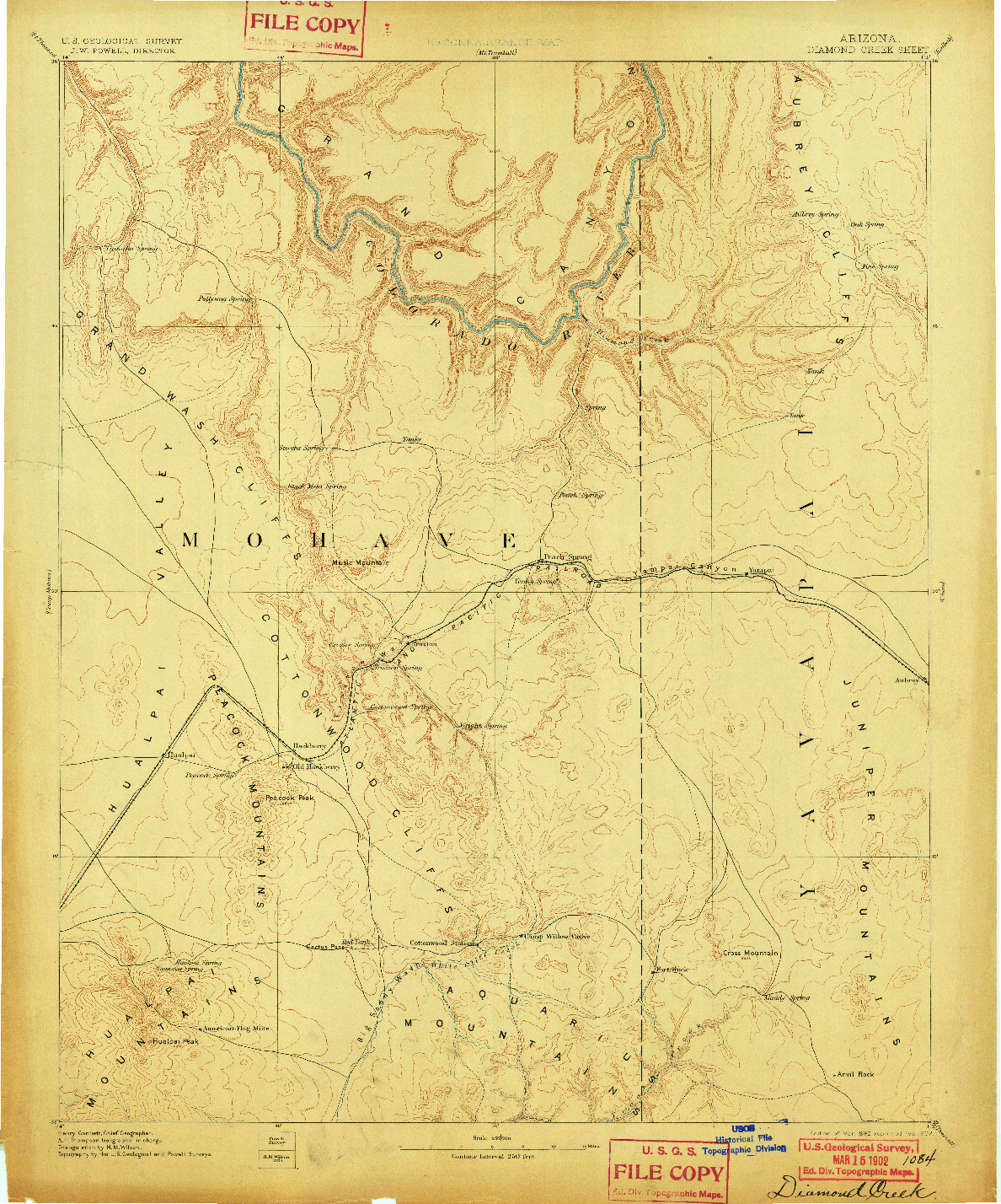 USGS 1:250000-SCALE QUADRANGLE FOR DIAMOND CREEK, AZ 1892