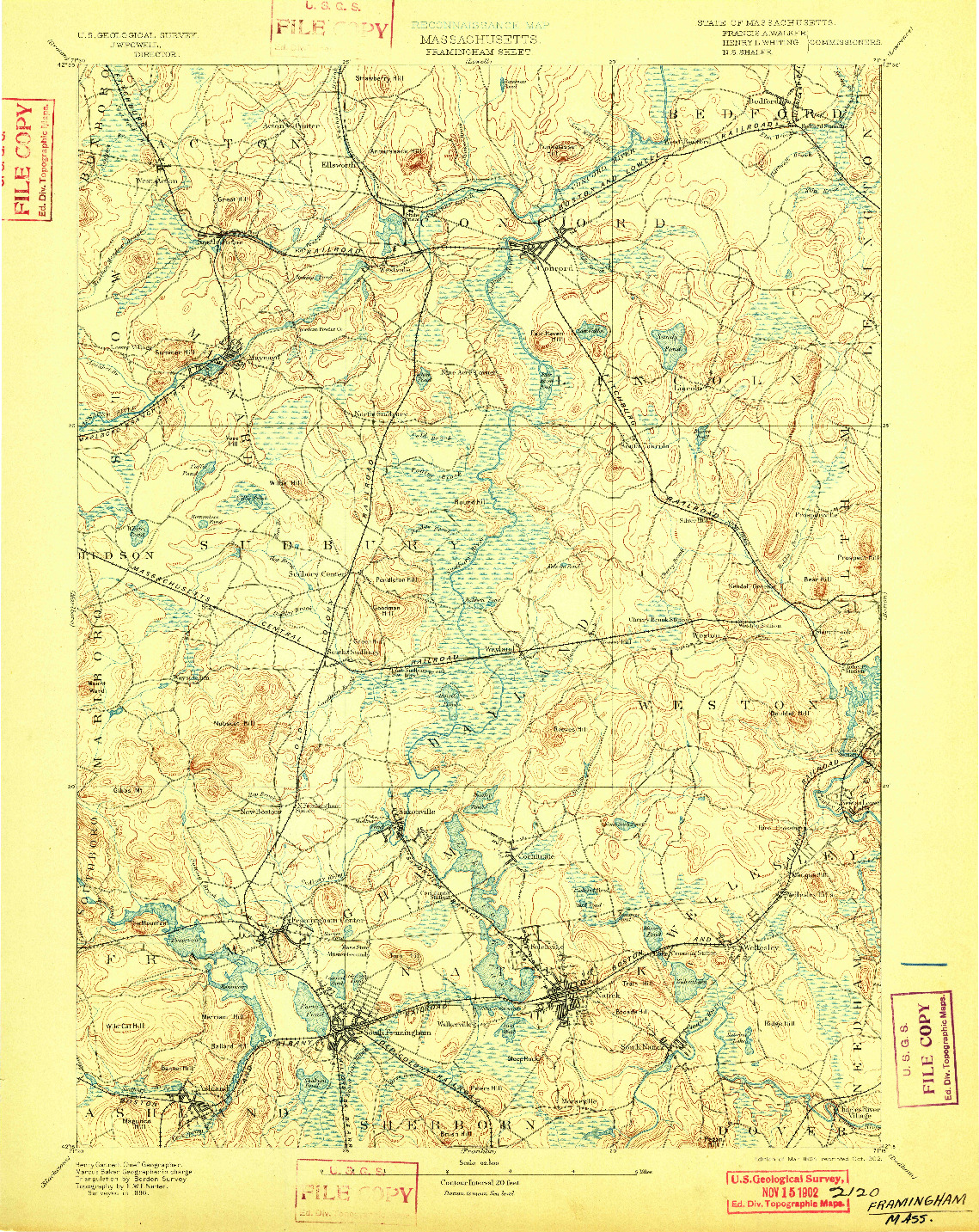 USGS 1:62500-SCALE QUADRANGLE FOR FRAMINGHAM, MA 1894