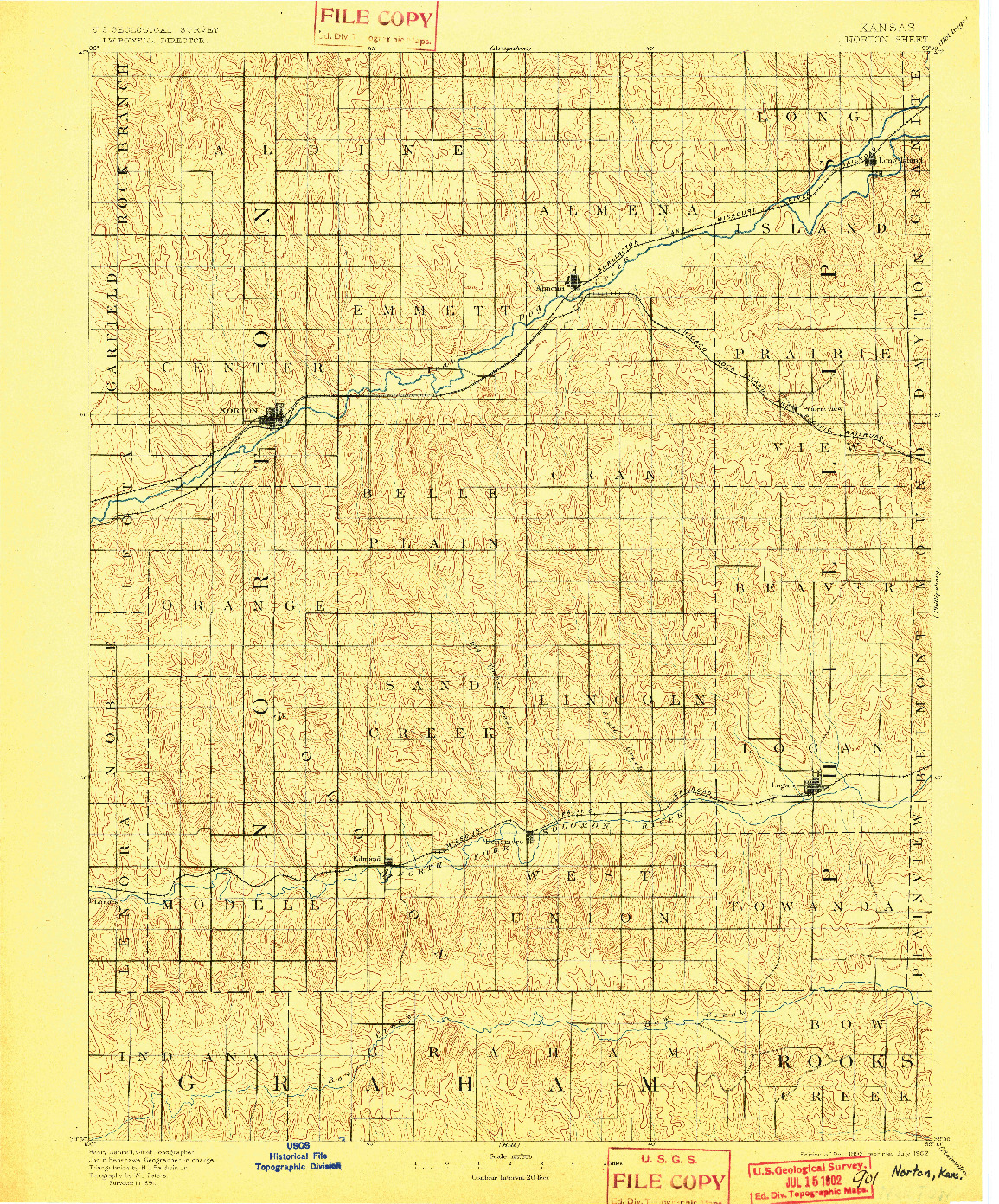 USGS 1:125000-SCALE QUADRANGLE FOR NORTON, KS 1893