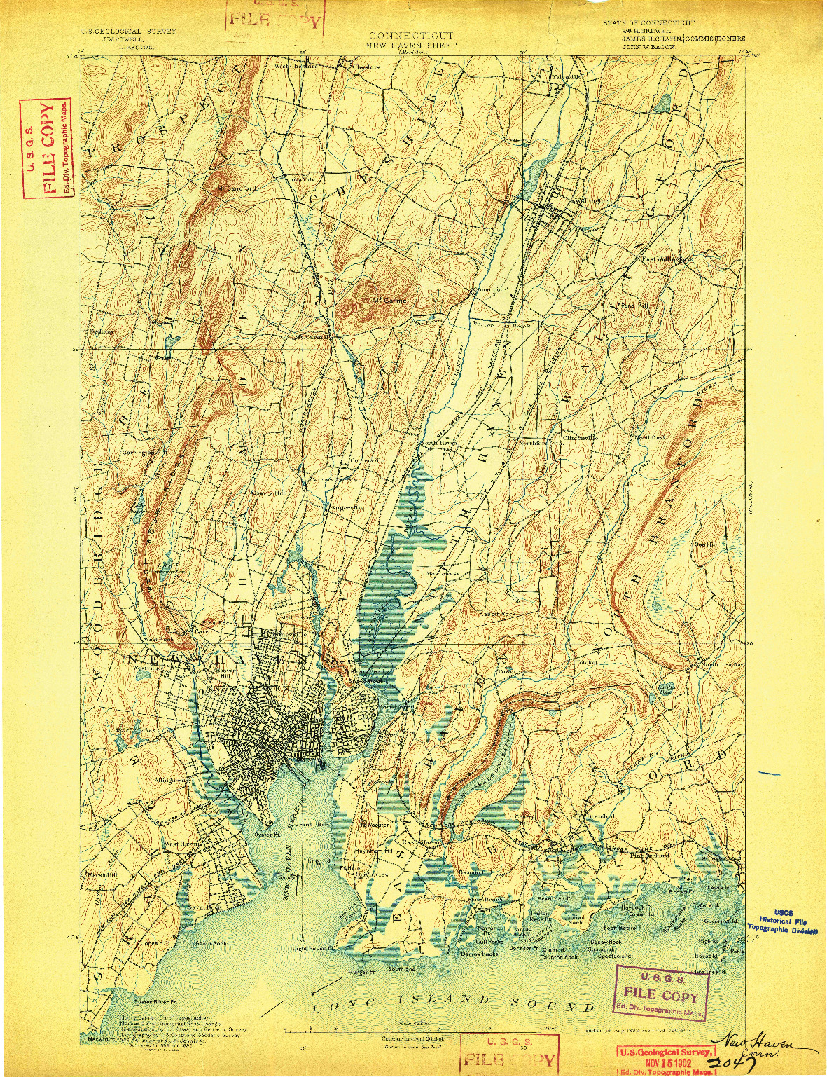 USGS 1:62500-SCALE QUADRANGLE FOR NEW HAVEN, CT 1892