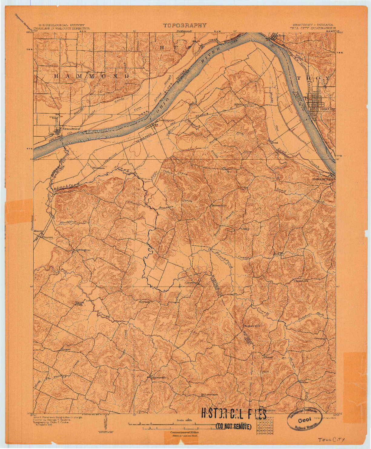 USGS 1:62500-SCALE QUADRANGLE FOR TELL CITY, KY 1903