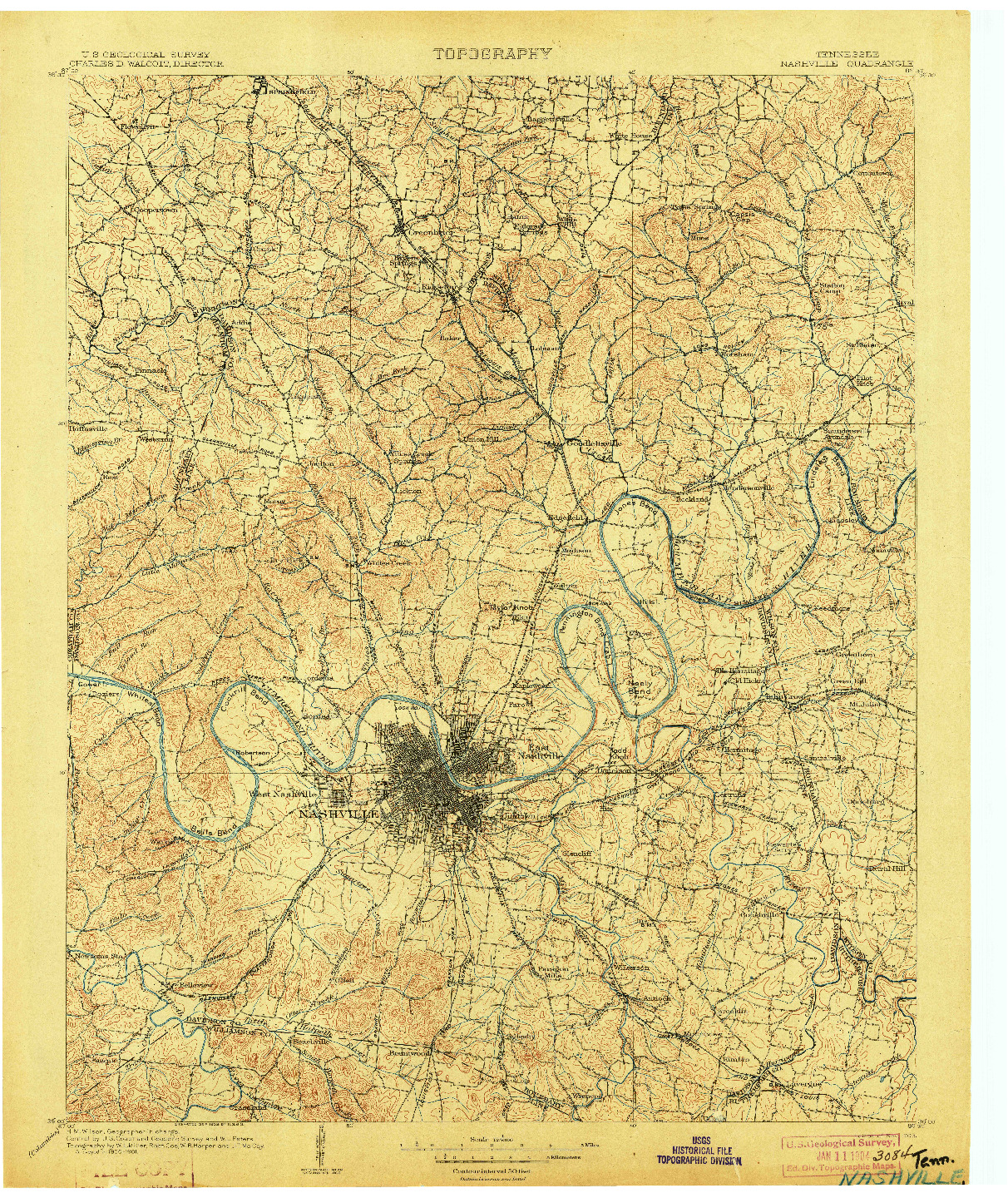 USGS 1:125000-SCALE QUADRANGLE FOR NASHVILLE, TN 1903