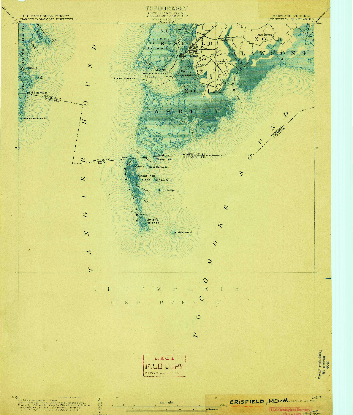 USGS 1:62500-SCALE QUADRANGLE FOR CRISFIELD, MD 1903