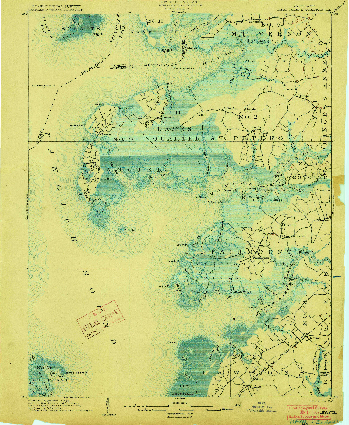 USGS 1:62500-SCALE QUADRANGLE FOR DEAL ISLAND, MD 1903