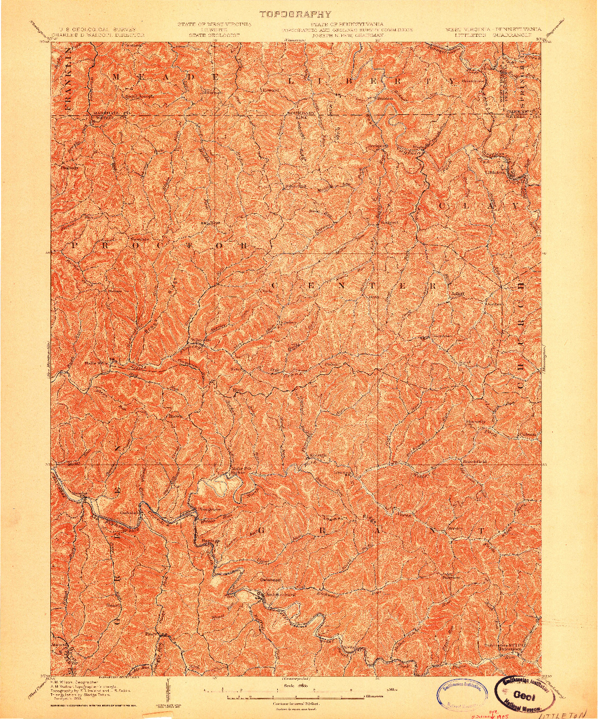 USGS 1:62500-SCALE QUADRANGLE FOR LITTLETON, WV 1903