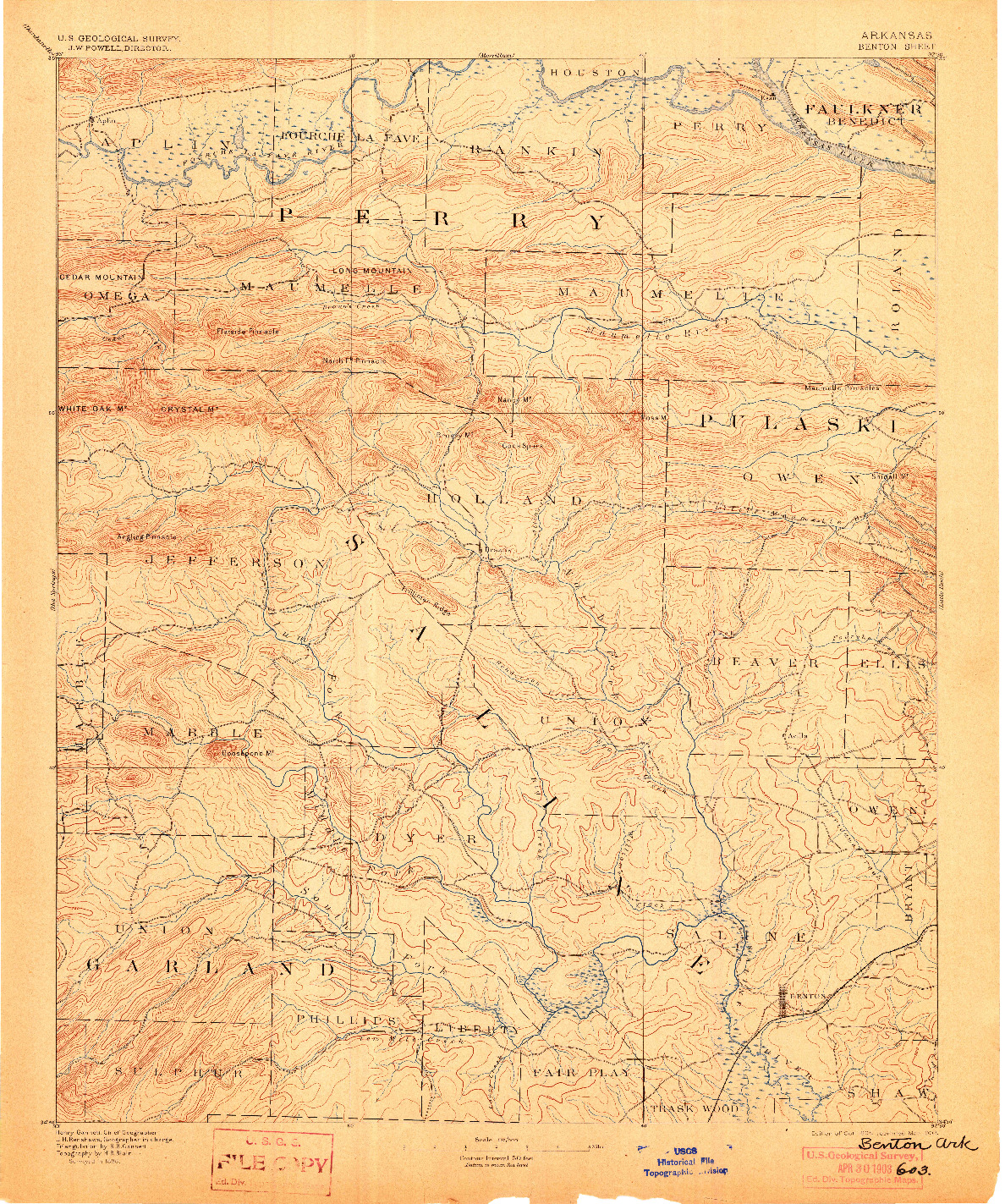 USGS 1:125000-SCALE QUADRANGLE FOR BENTON, AR 1894