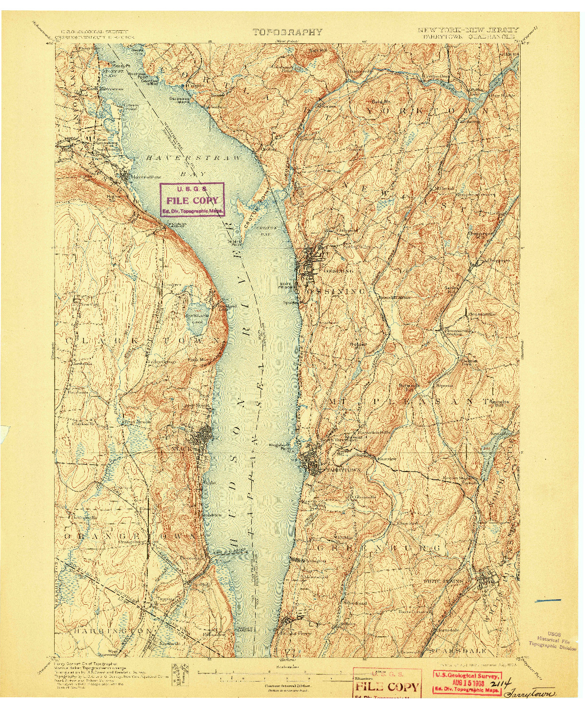 USGS 1:62500-SCALE QUADRANGLE FOR TARRYTOWN, NY 1902