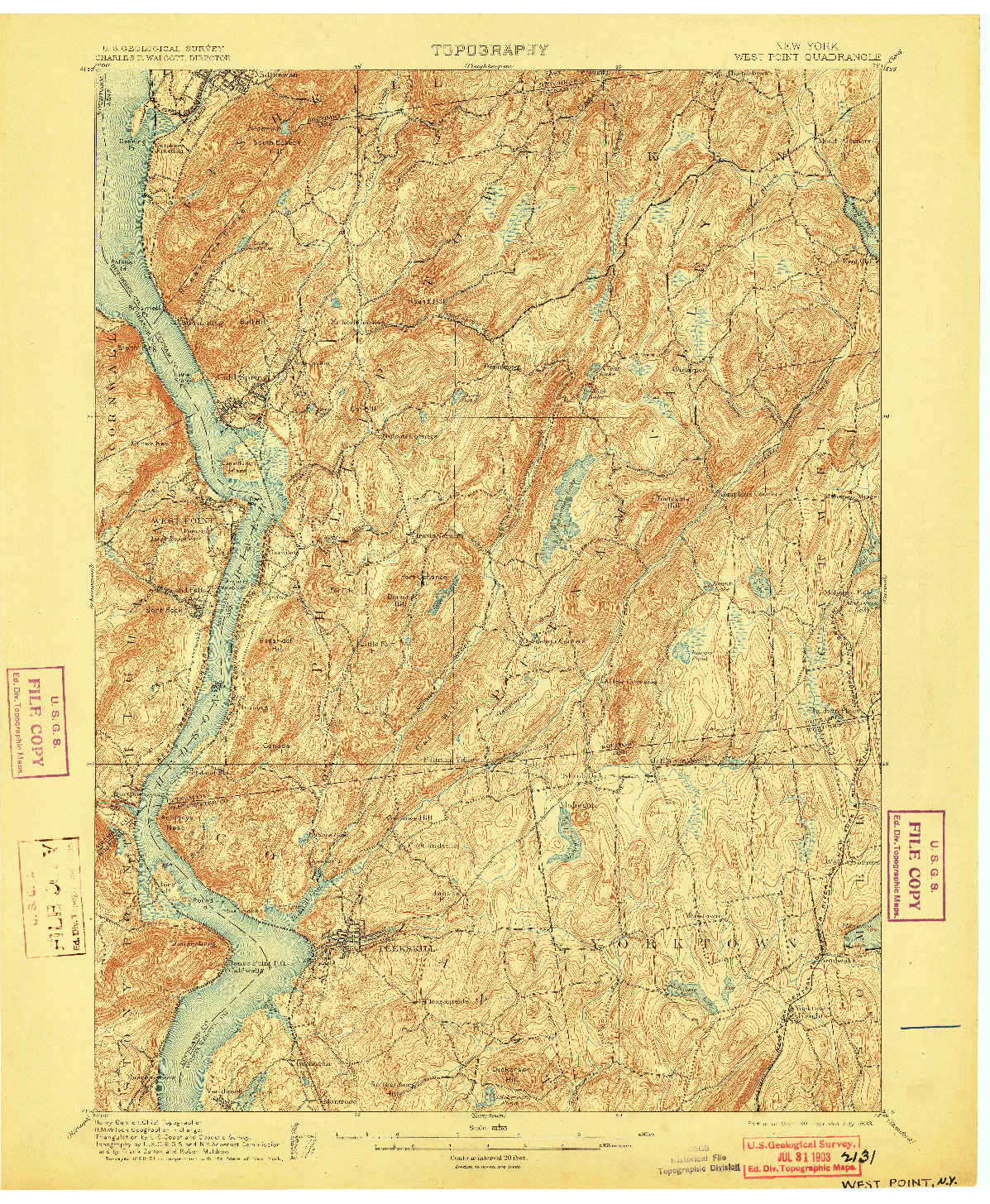 USGS 1:62500-SCALE QUADRANGLE FOR WEST POINT, NY 1901