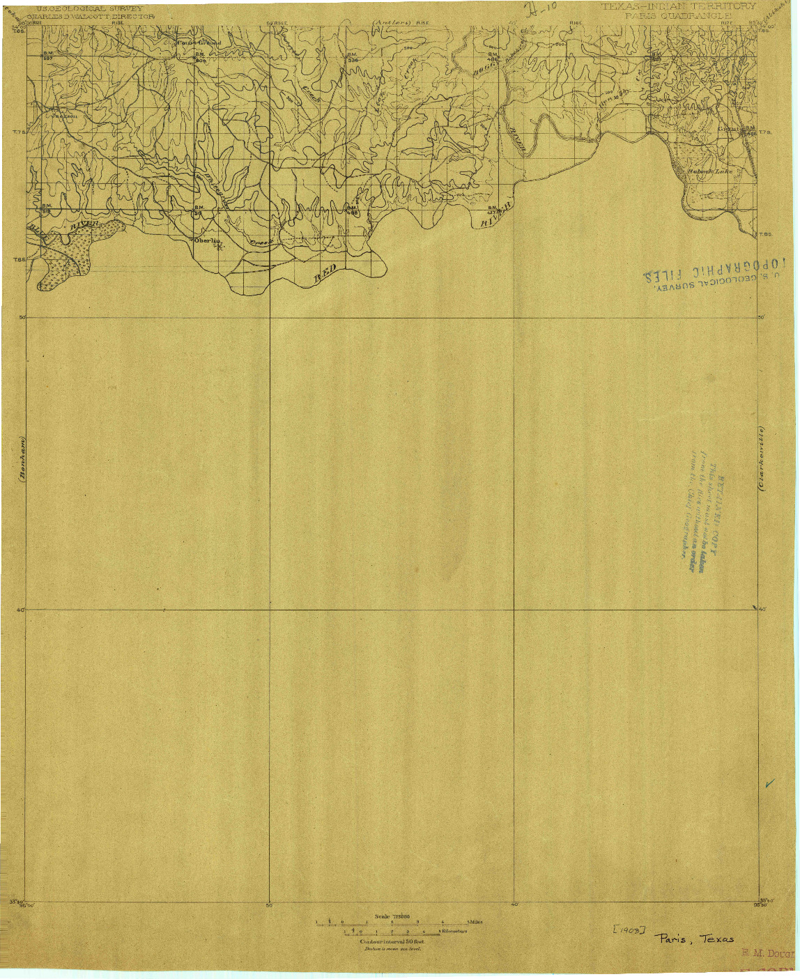 USGS 1:125000-SCALE QUADRANGLE FOR PARIS, TX 1903