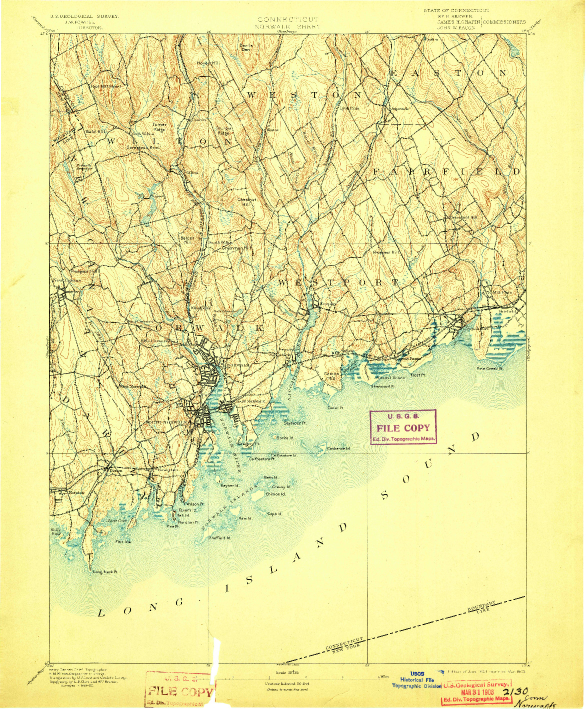 USGS 1:62500-SCALE QUADRANGLE FOR NORWALK, CT 1893