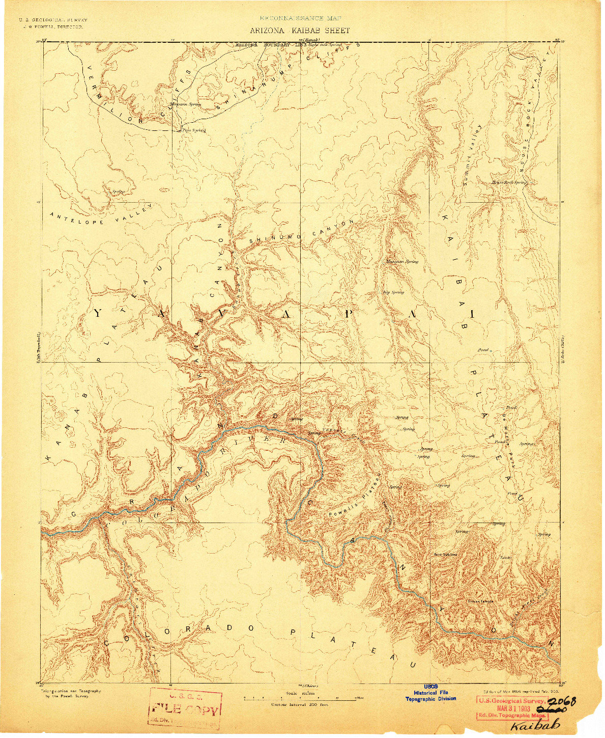 USGS 1:250000-SCALE QUADRANGLE FOR KAIBAB, AZ 1886