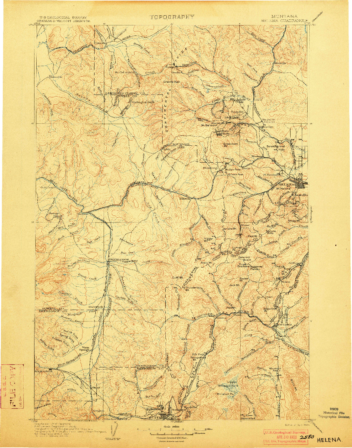 USGS 1:250000-SCALE QUADRANGLE FOR HELENA, MT 1903