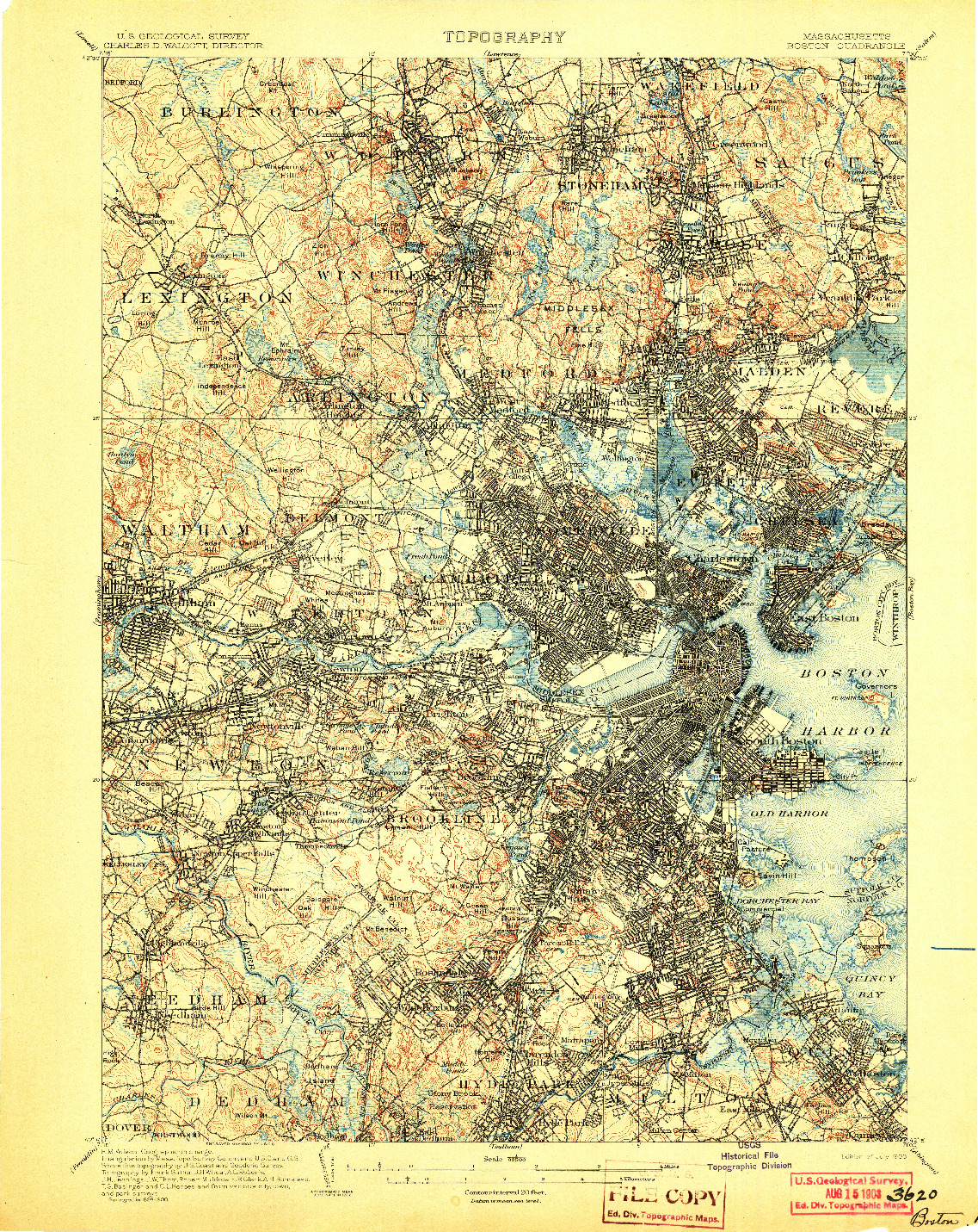 USGS 1:62500-SCALE QUADRANGLE FOR BOSTON, MA 1903