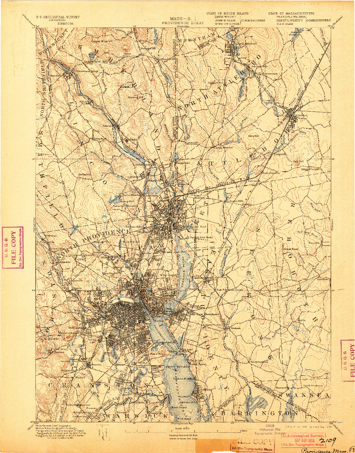 USGS 1:62500-SCALE QUADRANGLE FOR PROVIDENCE, MA 1894