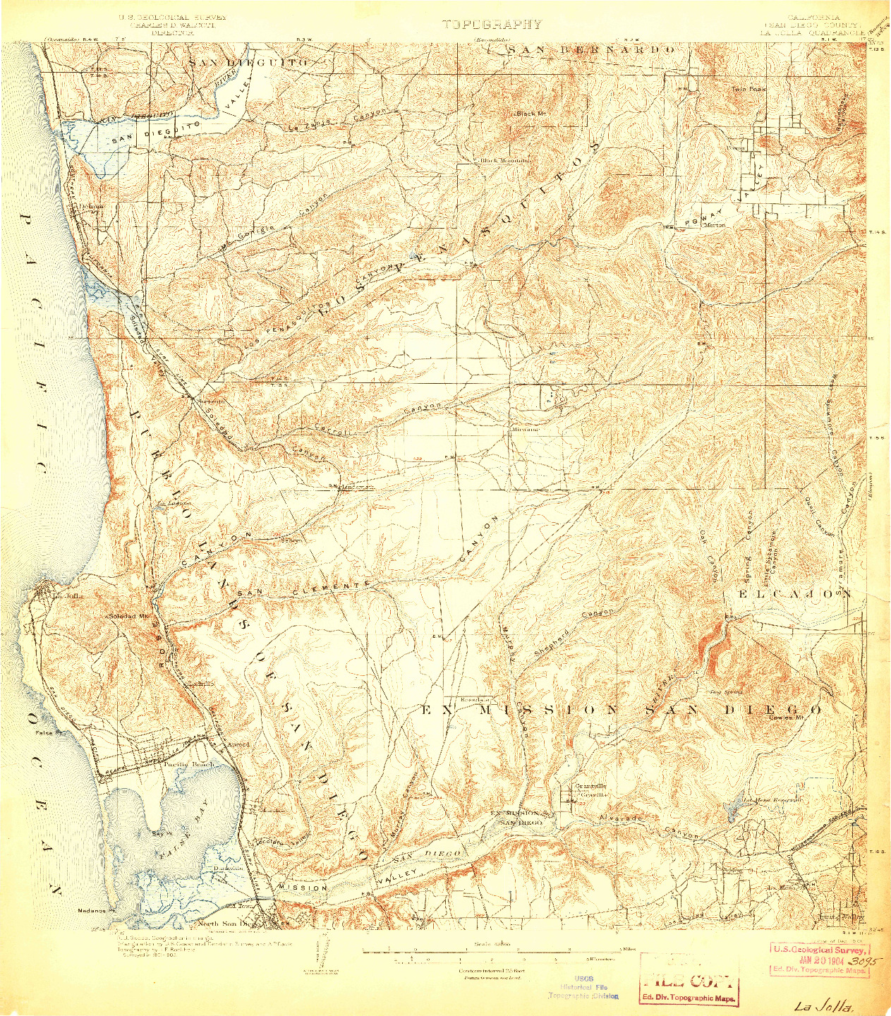 USGS 1:62500-SCALE QUADRANGLE FOR LA JOLLA, CA 1903