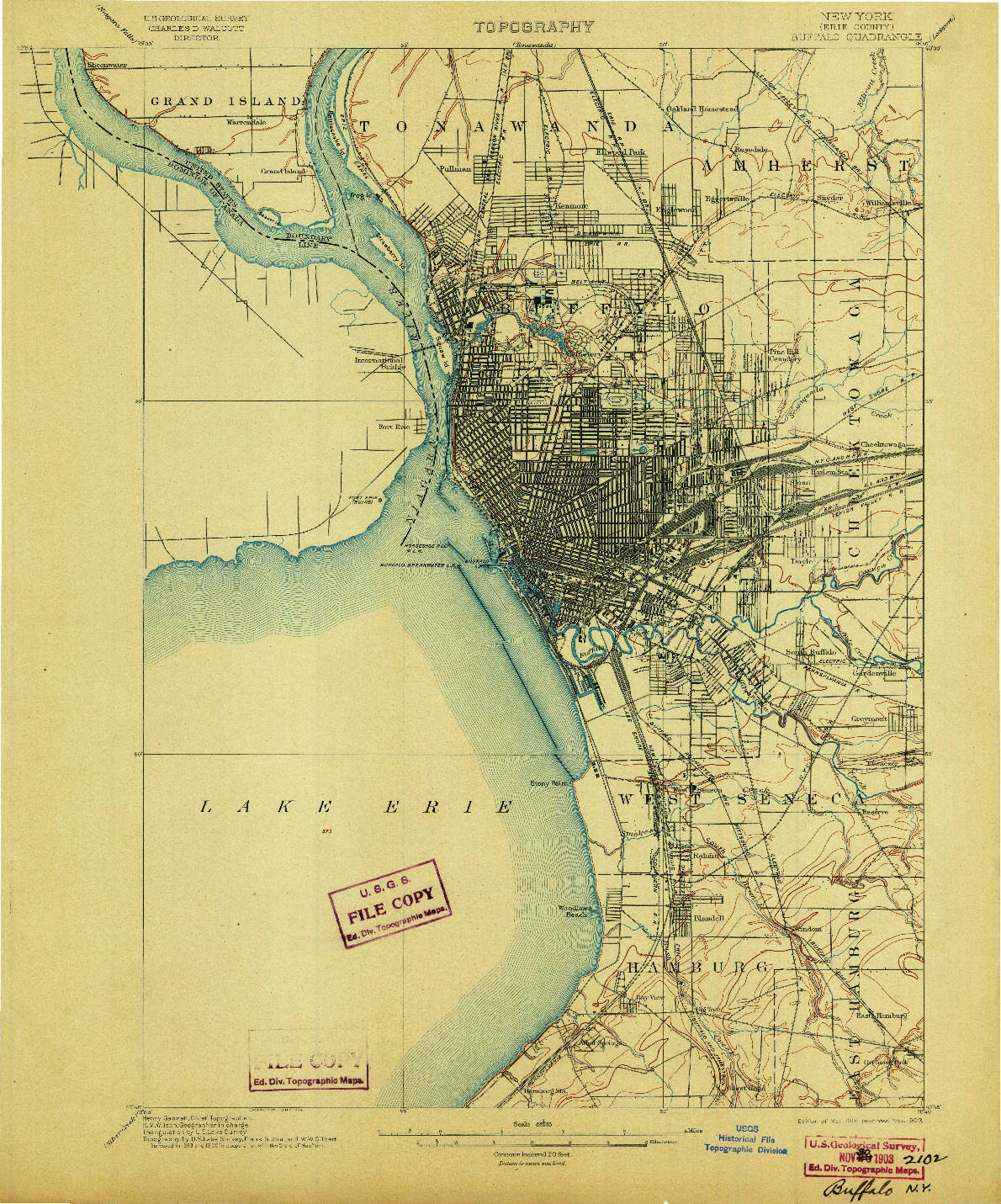 USGS 1:62500-SCALE QUADRANGLE FOR BUFFALO, NY 1901