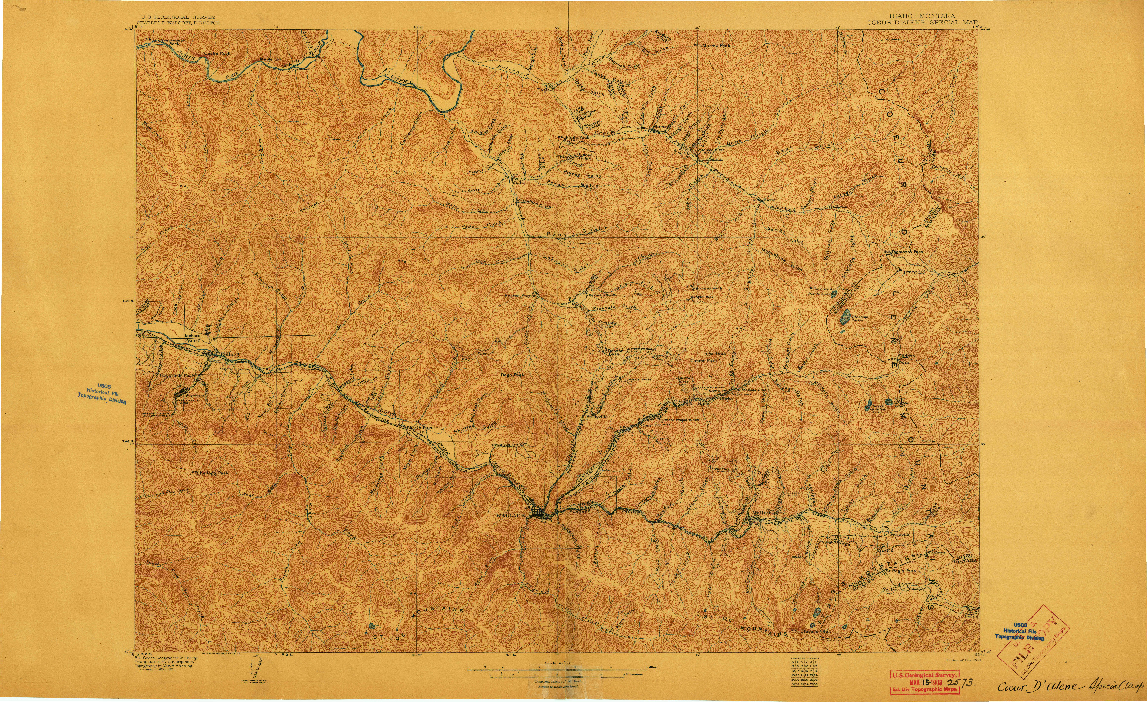 USGS 1:62500-SCALE QUADRANGLE FOR COEUR D'ALENE DISTRICT, ID 1903