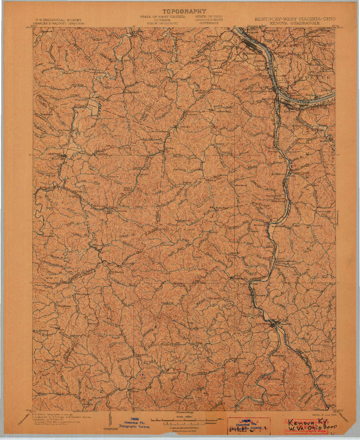 USGS 1:125000-SCALE QUADRANGLE FOR KENOVA, KY 1903